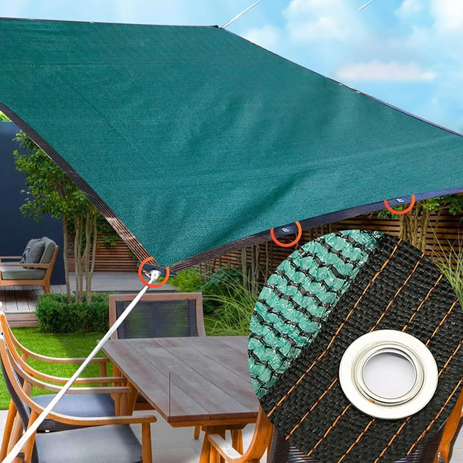 Red de Sombra Exterior HDPE Protección UV 5x6m Verde Toldo Vela de Protección Solar Malla Sombra - Malla bloqueadora de luz y Aislante del Calor para Invernadero/Jardín/Patio Césped