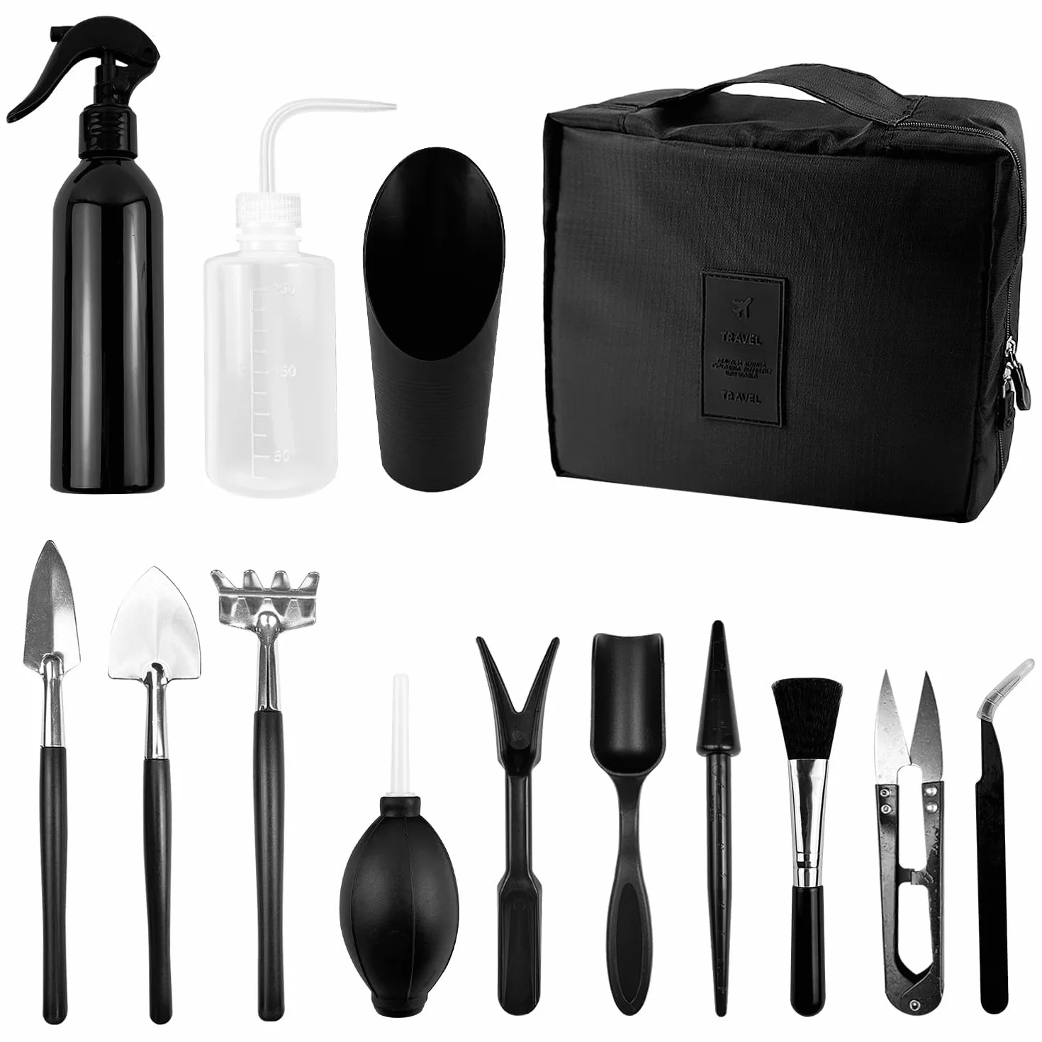 Kit Bonsai, 13 Unidades Kit Cuidado Bonsai, Bonsai Kit para Plantas con Bolsa de Almacenamiento, Mini Kit de Jardinería