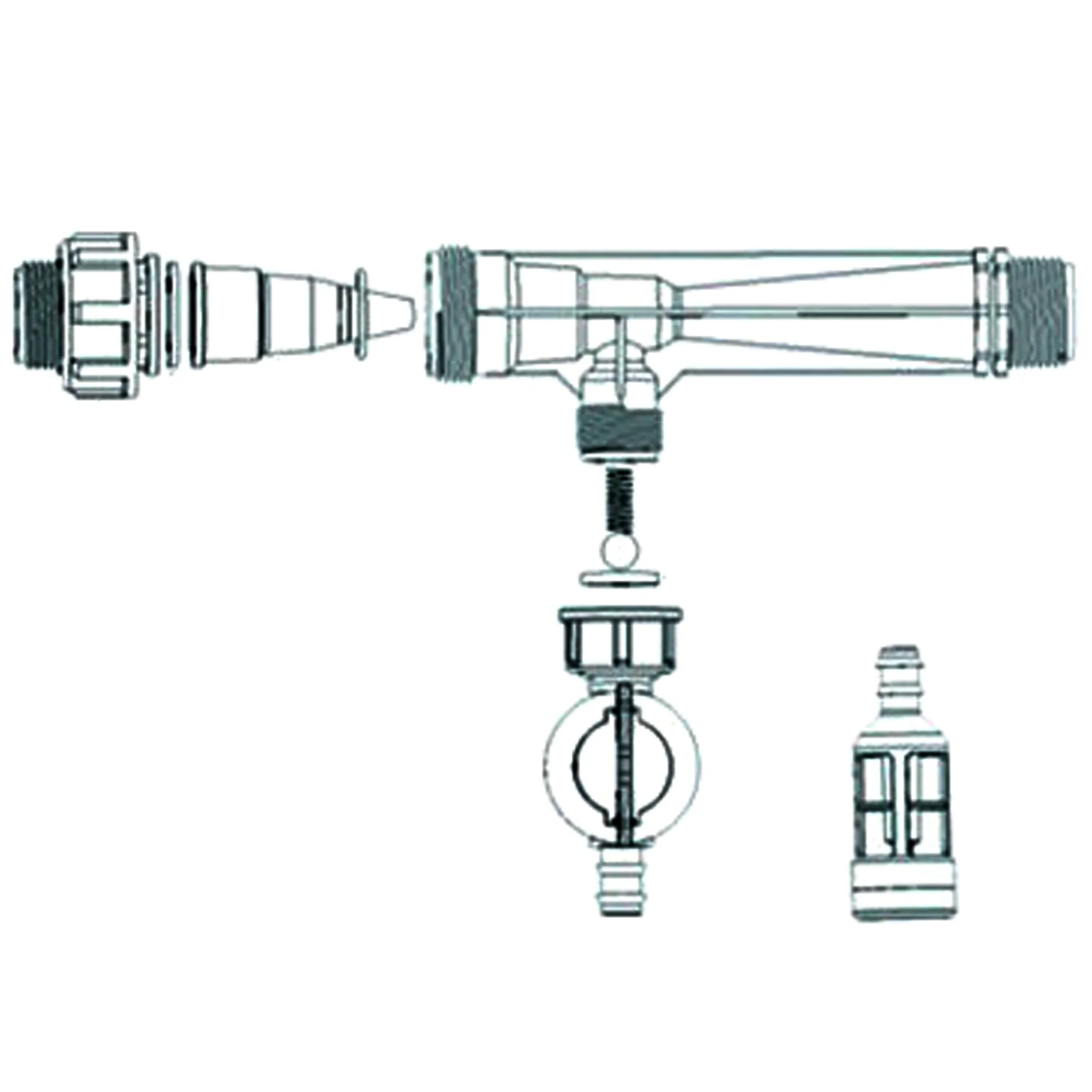Aplicador de Fertilizantes Venturi 1", 1,5" y 2", inyector for riego Jardines, automático, Mezclador(2inch Kit)