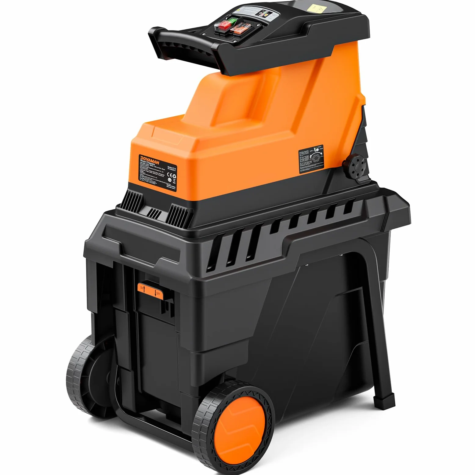 DOVAMAN GT10 Trituradora Silenciosa, Biotrituradora con Rodillo de 8 Dientes, Tritura hasta 45mm, 2800W Motor Sin Escobillas, 88dB, 55L Caja, 18:1 Relación, Triturado sin Esfuerzo de Residuo de Jardín