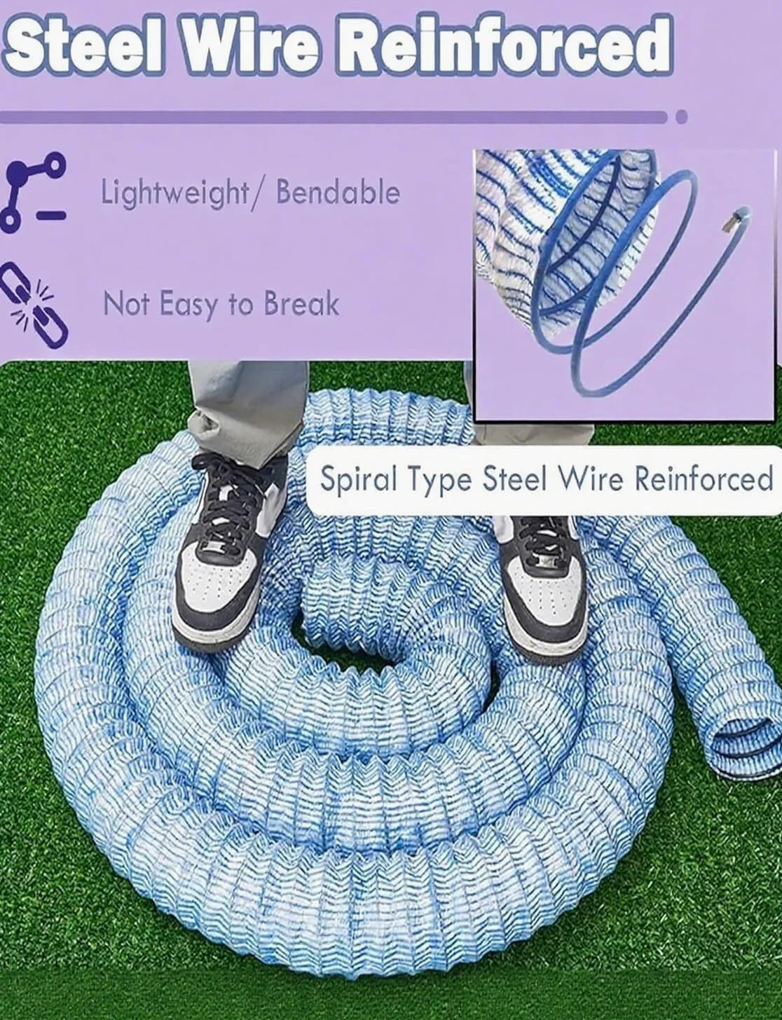 Tuberías de Drenaje subterráneas Flexibles, adecuadas for Patios y entradas de vehículos(15m/49ft)