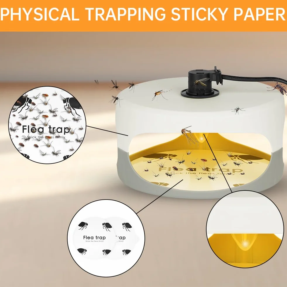 Flintronic 12PCS Trampa para Pulgas Rellenable, Pegatinas Desechables para Pulgas, Adhesivo para Pulgas, Asesino de Pulgas, Trampas Adhesivas para Mascotas, Discos pegajosos Reemplazos