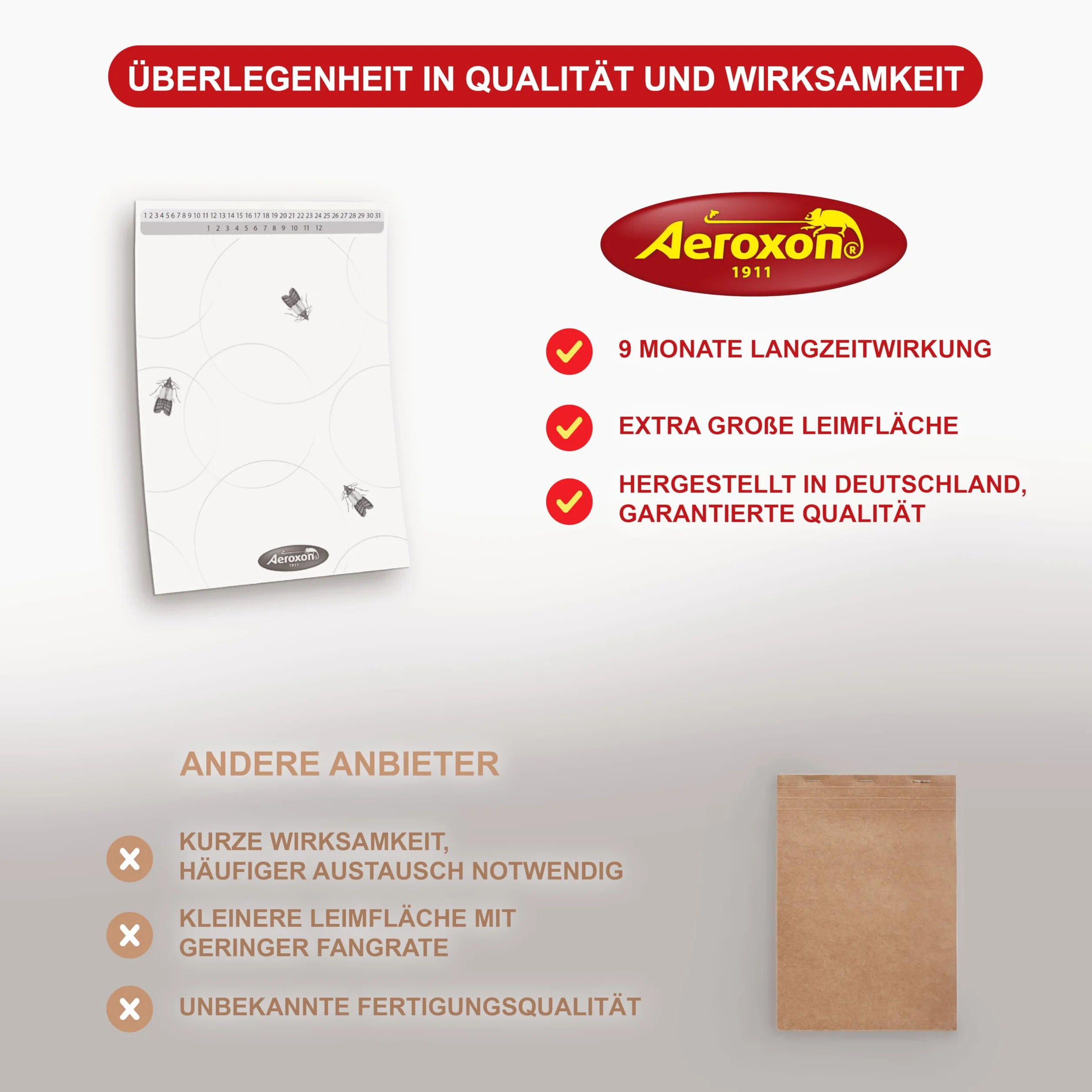 Aeroxon - Trampa para polillas de los alimentos, set de tres = 3 x 2 trampas