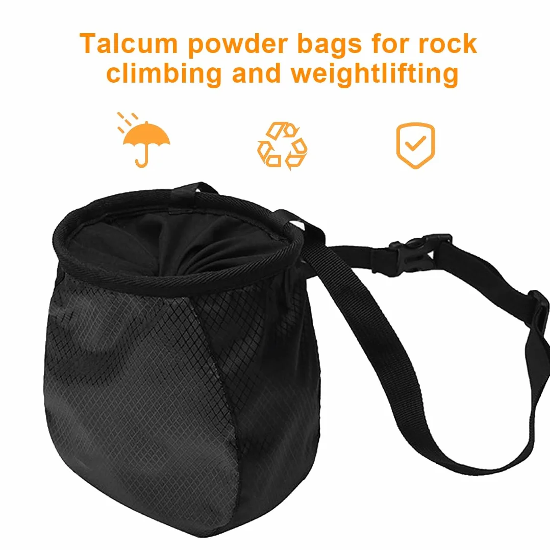 EIHI Bolsa de Magnesio para Escalada, Magnesera Dura y Fácil de Limpiar con Cinturón Ajustable