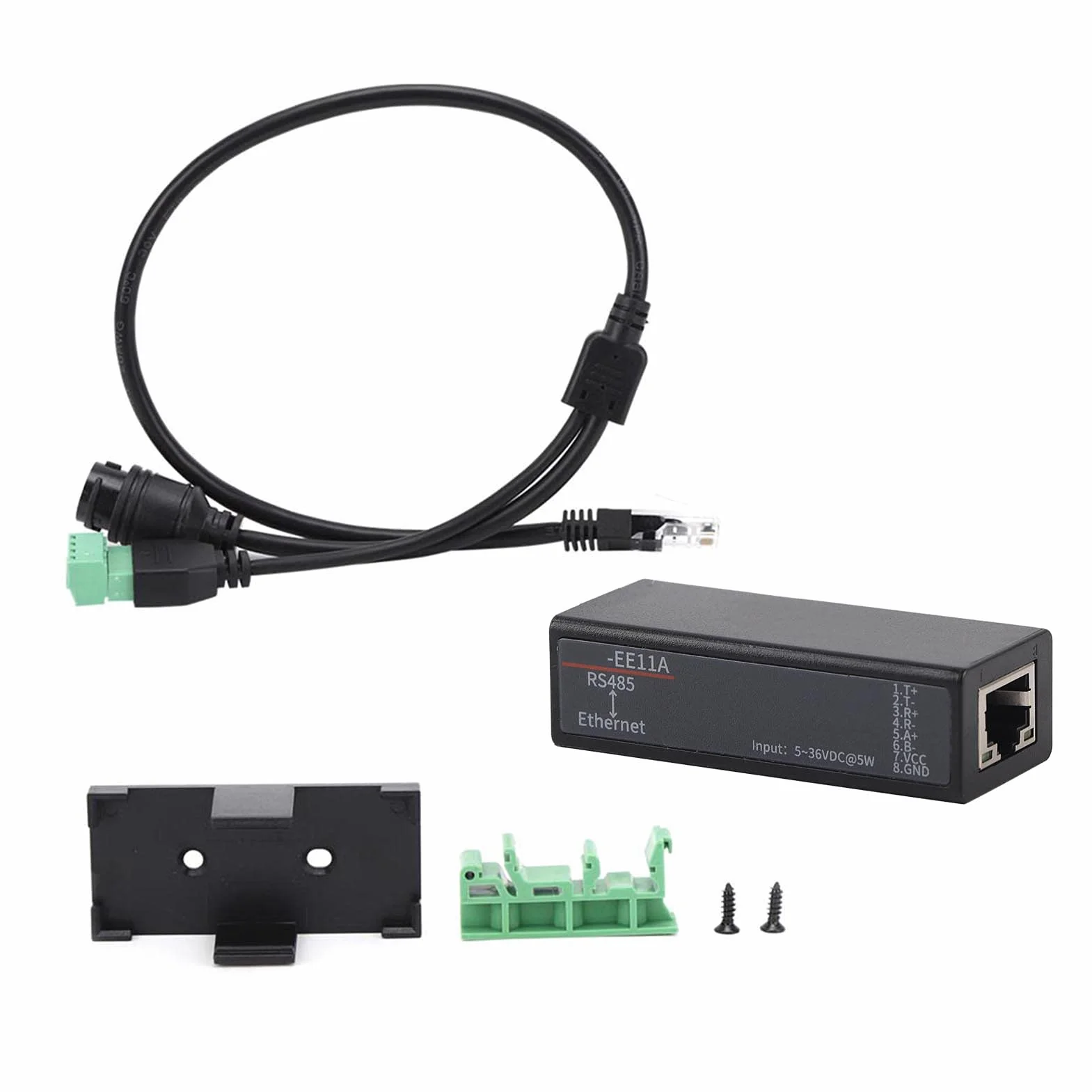 Módulo de Comunicación Ethernet Industrial HF7121, Servidor Serie IP/Modbus, 10/100M, 5-36VDC