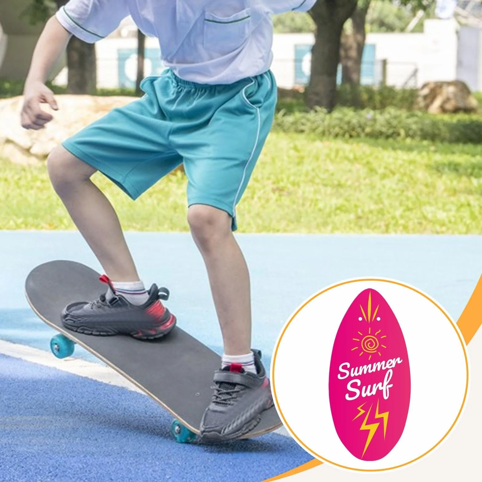 F Fityle Tabla de Skimboard 30 Pulgadas de Madera para Deportes Acuáticos