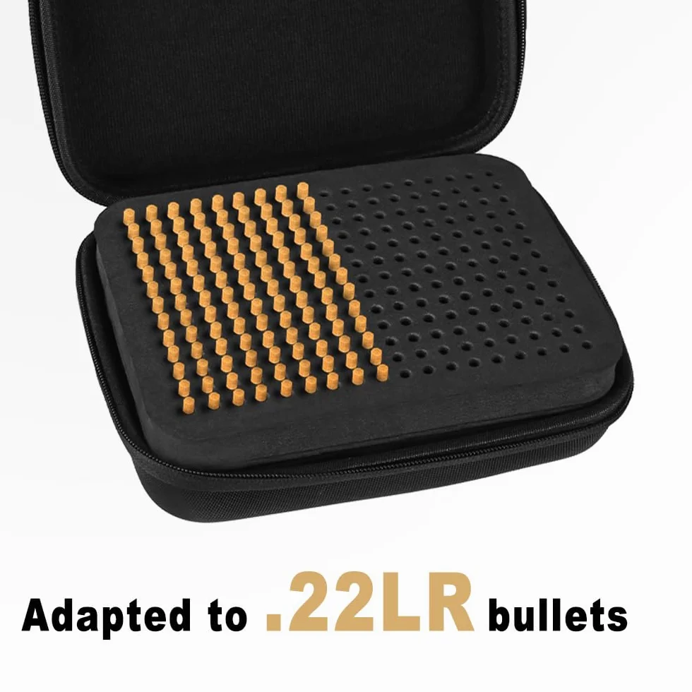 Caja de municiones de doble capa para 468 cartuchos 22LR con tapa abatible