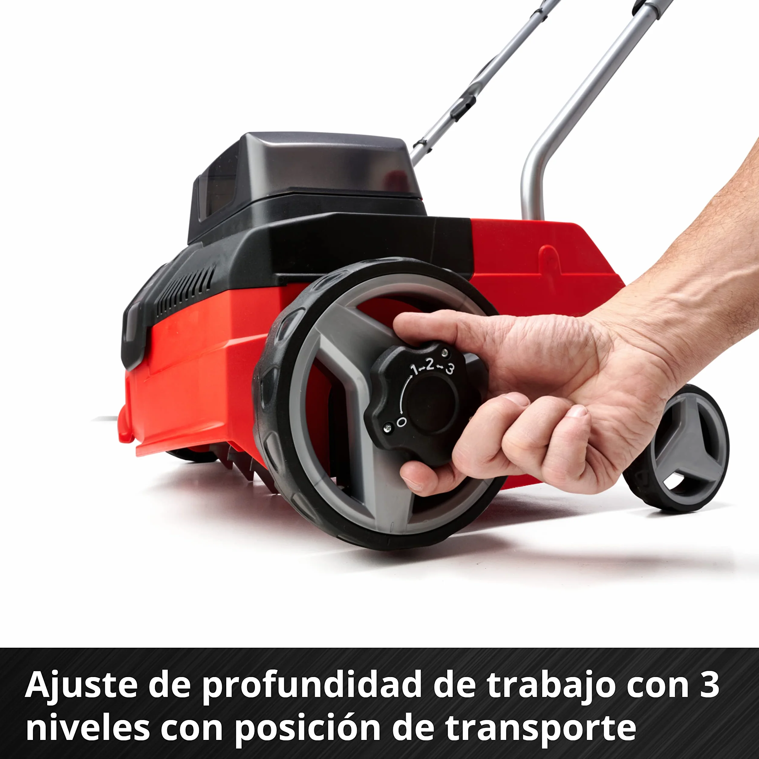 Einhell Escarificador/aireador inalámbrico - GC-SC 36/31 Li PXC. Combinada 3 en 1, motor de bobinado en serie, unidad de corte con rodamiento de bolas, suministrada sin batería y cargador