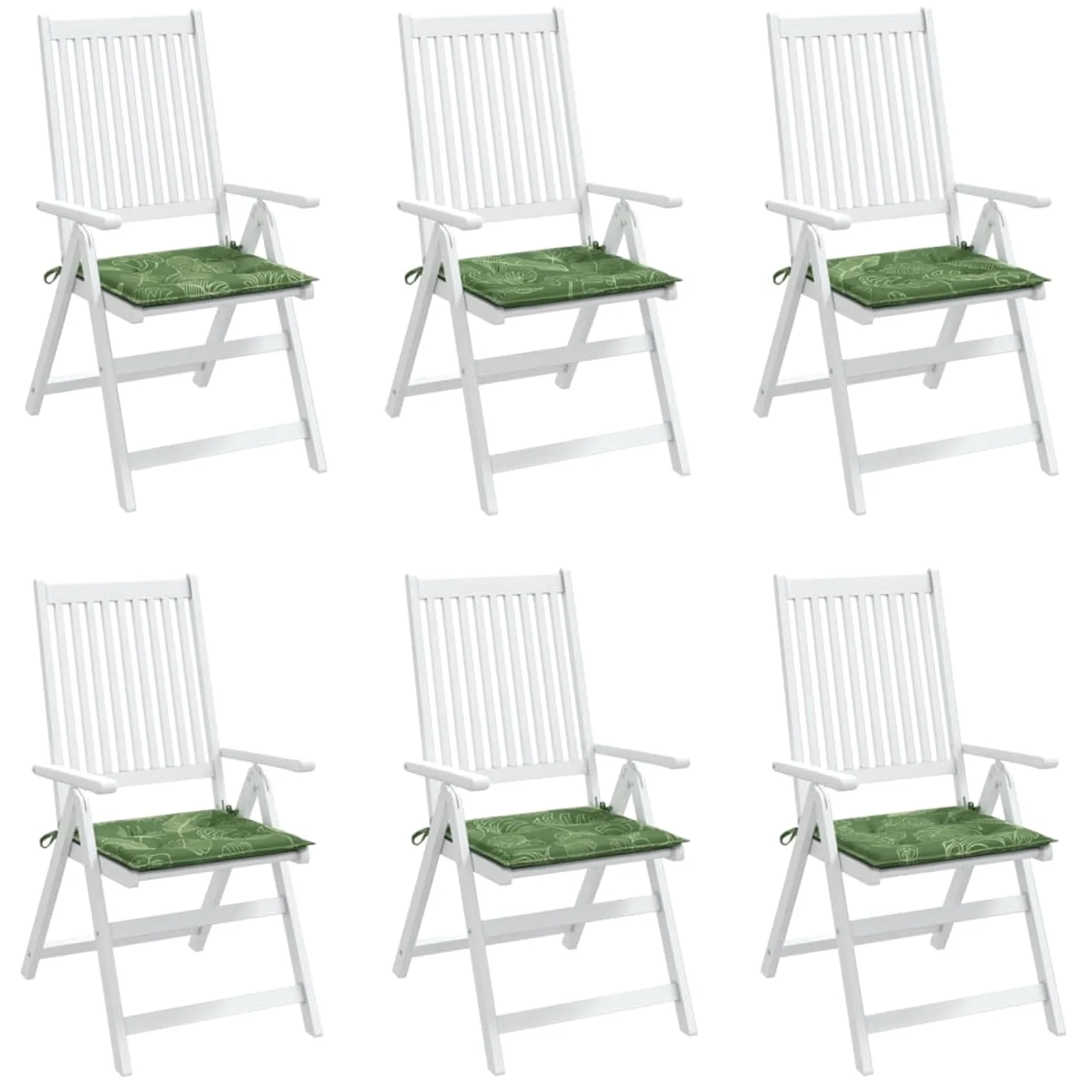 ShGaxin Cojines de Silla 6 uds Tela Estampado de Hojas 40x40x3 cm, Cojines para Butacas De Jardin, Cojines Sillas Cocina, Cojines para Sillas De Terraza, Cojin Silla Exterior - 361025