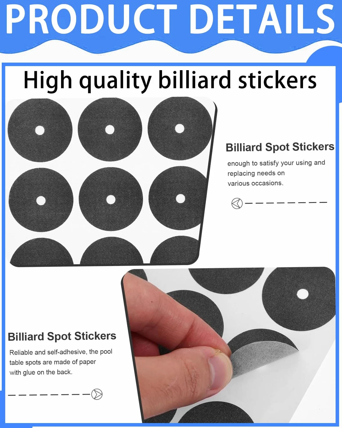 Mesa de Billar Spots 35 MM Autoadhesivo Marcador de Bolas 30 PCS