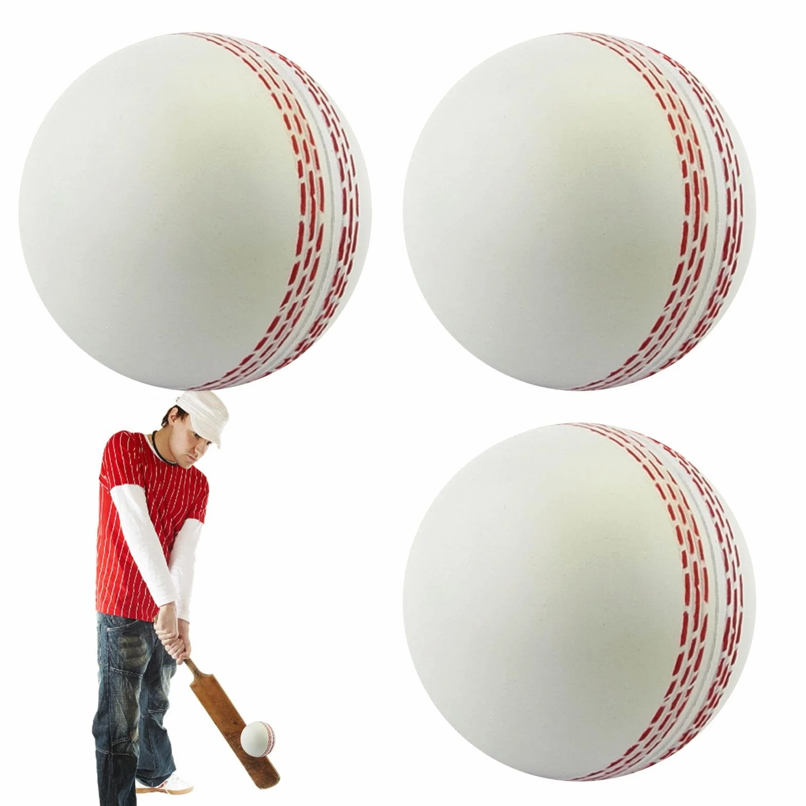 Fulenyi Bolas de Cricket de Entrenamiento Flexibles para Interior y Exterior