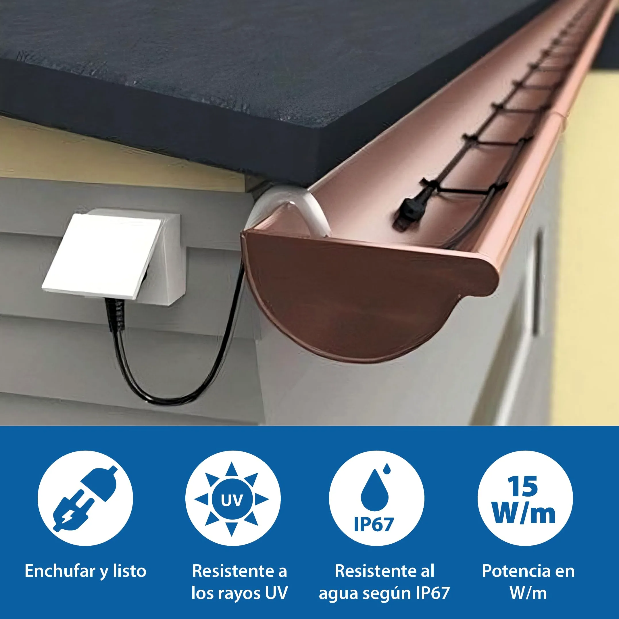 Cable de calefacción de protección contra heladas, autorregulación, variaciones