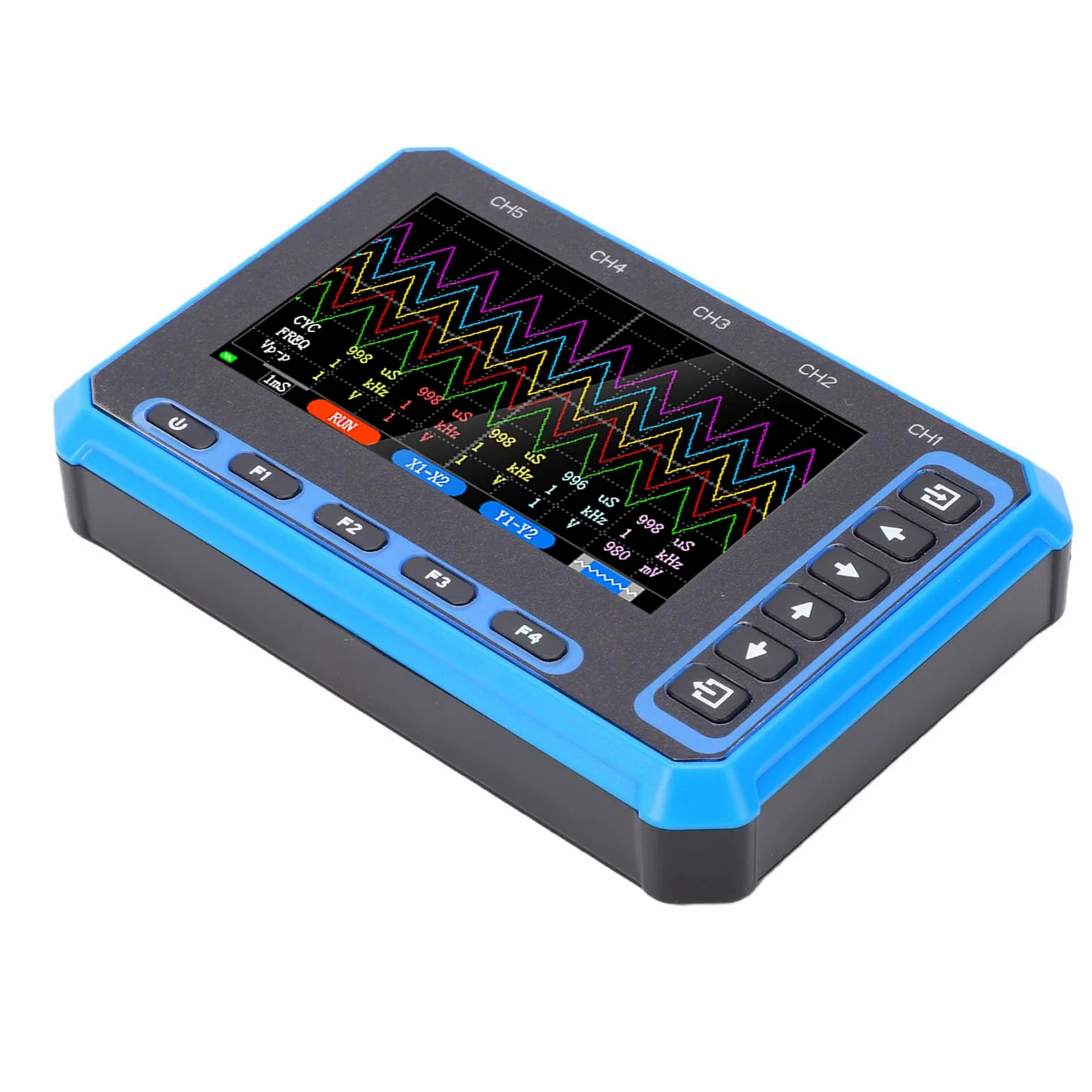 Osciloscopio Portátil de 5 Canales, Ancho de Banda de 1MHz con Pantalla de 4,3 Pulgadas, Analizador de Forma de Onda Preciso para Varios Proyectos