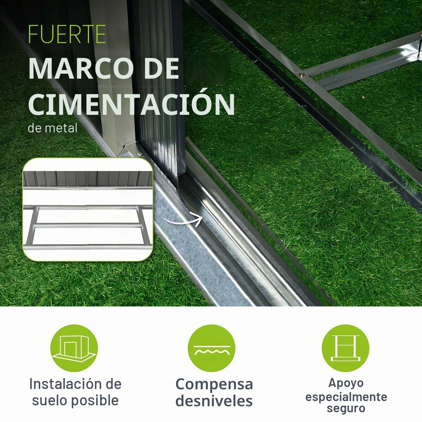 Juskys caseta metálica para Herramientas XXL 15m³ con Techo a Dos Aguas, Puerta corredera y cimentación - 277 x 319 x 192 cm - Antracita - cobertizo metálico para jardín
