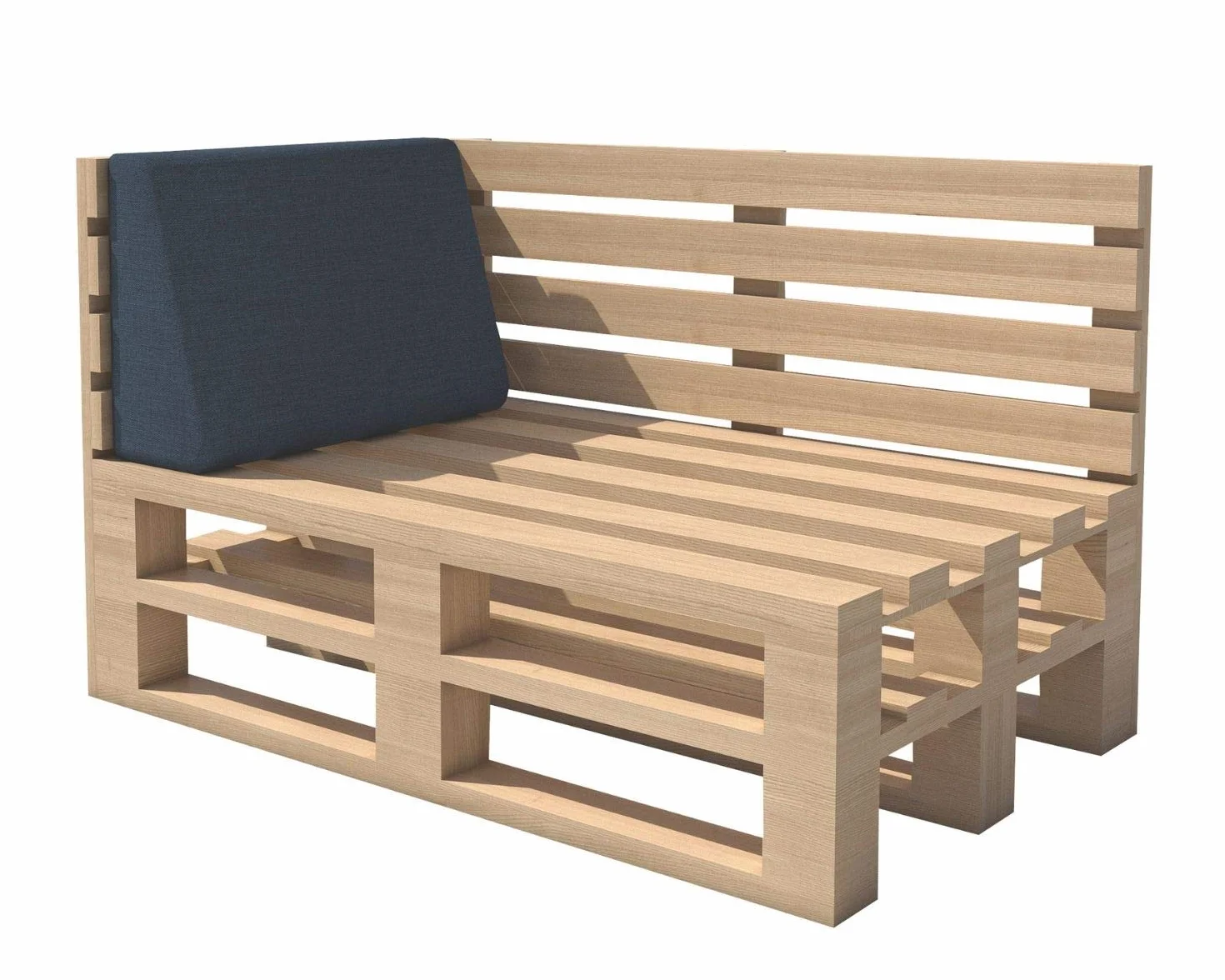 Cojín Chilly Pilley De Palet Interior Exterior Lavable Extraíble Cojín De Asiento Cojín De Respaldo (Cojín Lateral 60x40x10/20, Azul)