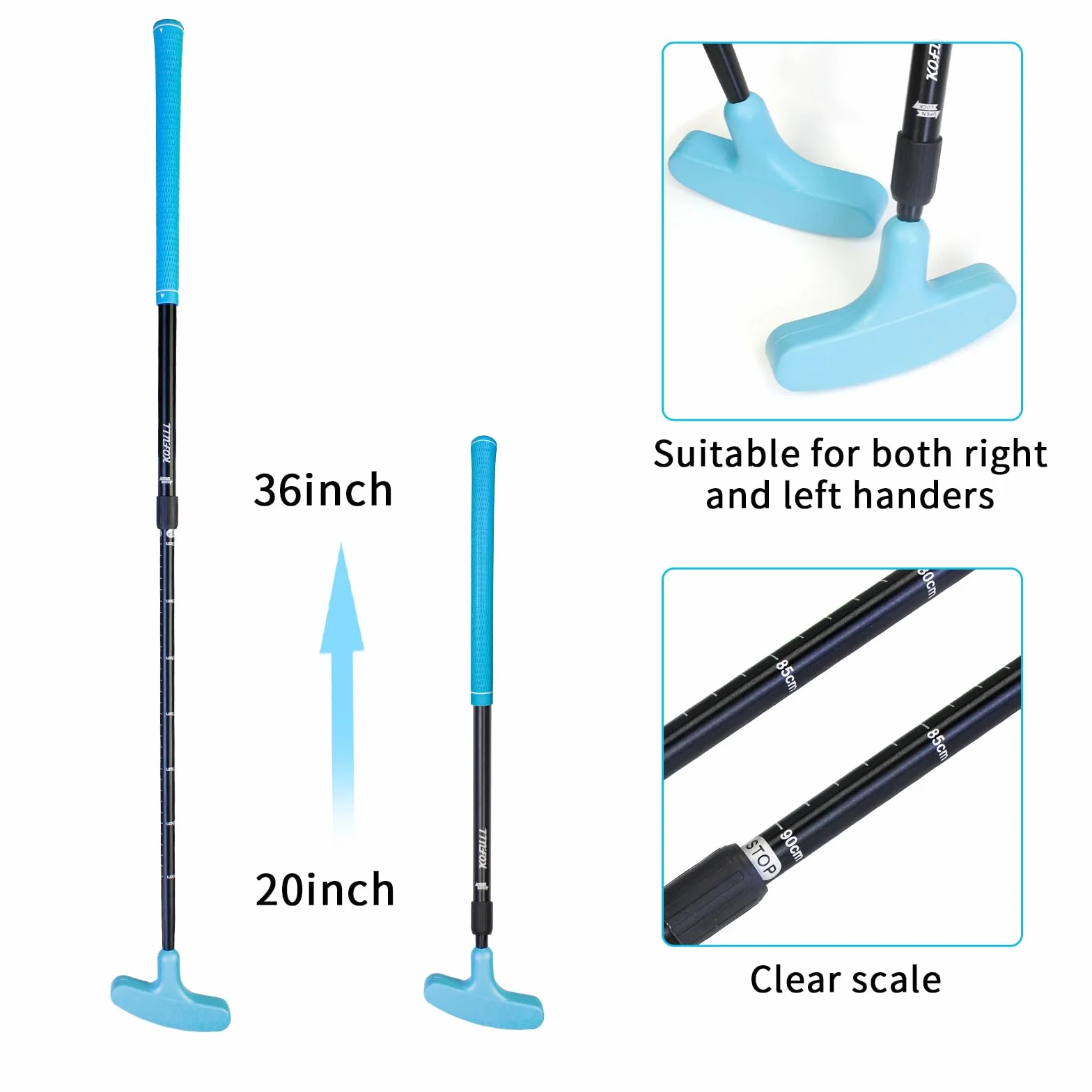KOFULL 5 Pack Putters de Golf Bidireccionales Longitud Ajustable para Hombres y Mujeres