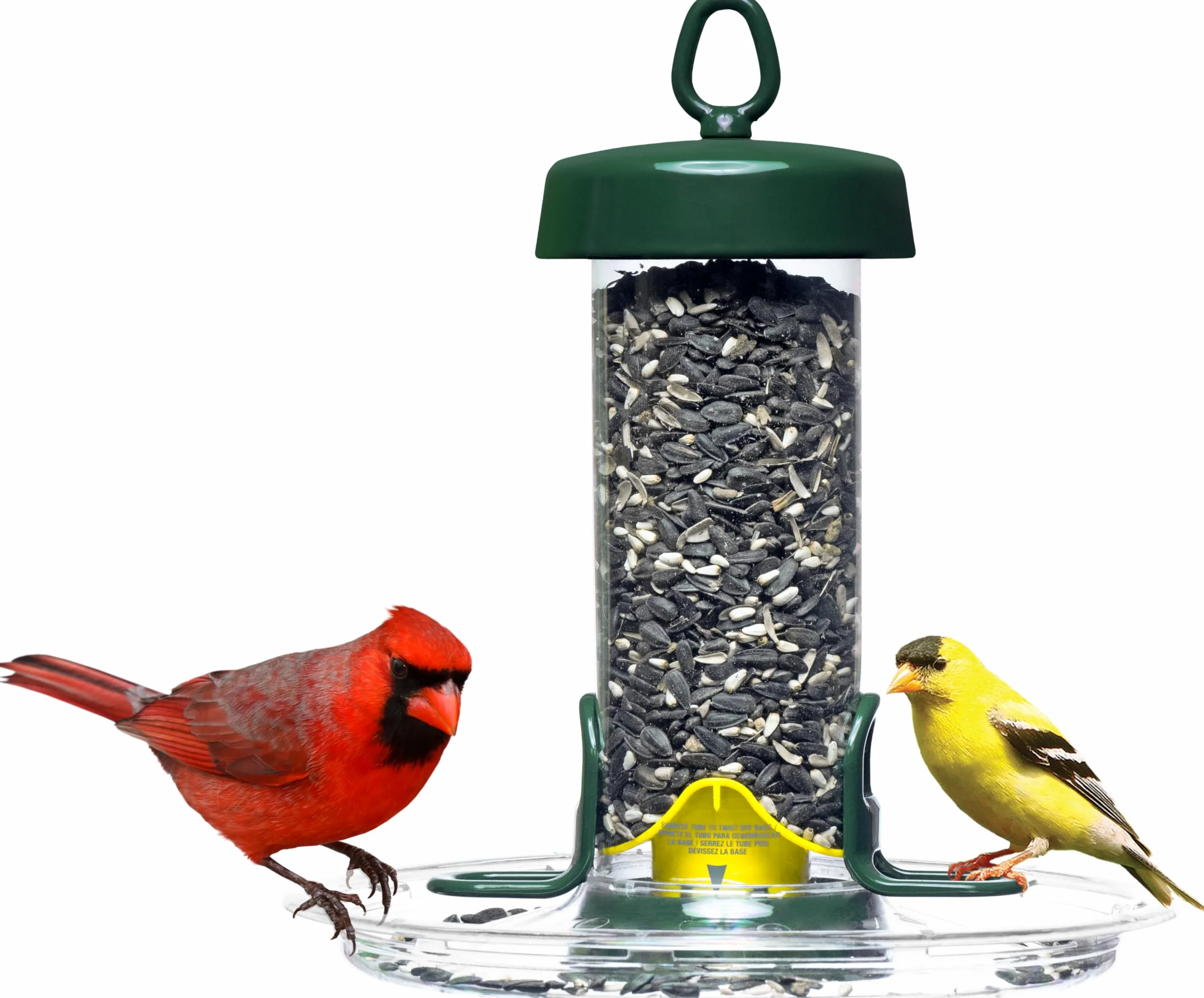 Tube Solution - Comedero para pájaros Silvestres con Capacidad de 100 0.7 Libras con 2 Puertos de Semillas