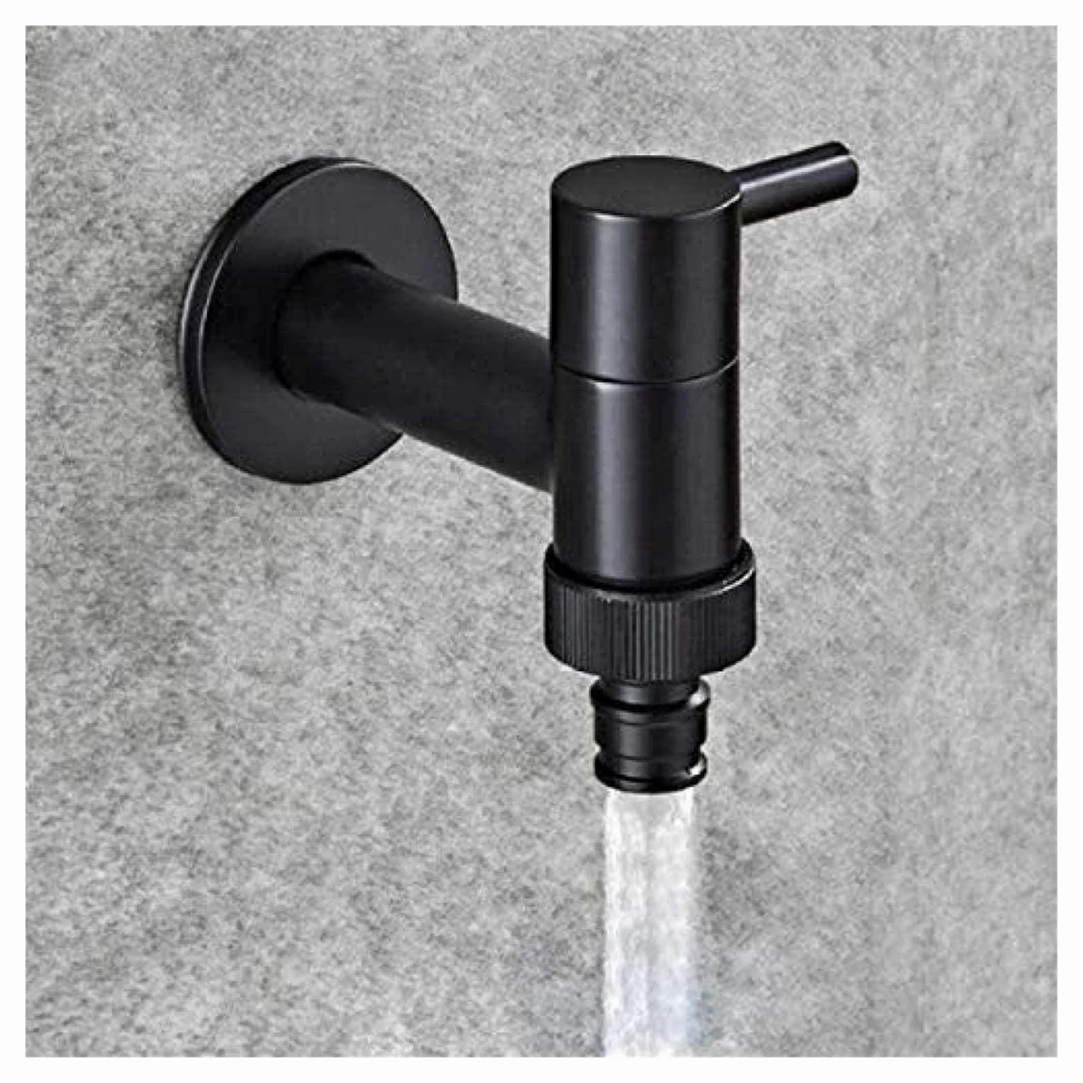Grifo de cobre para jardín al aire libre, grifo frío individual con mezclador de aceite negro, grifo de arandela de tamaño pequeño para fregona, grifo de esquina para baño, incluye grifos exteriores y
