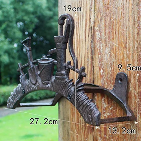Soporte de pared resistente para manguera de jardín, colgador de manguera de agua de metal para almacenamiento al aire libre, organizador de manguera inoxidable