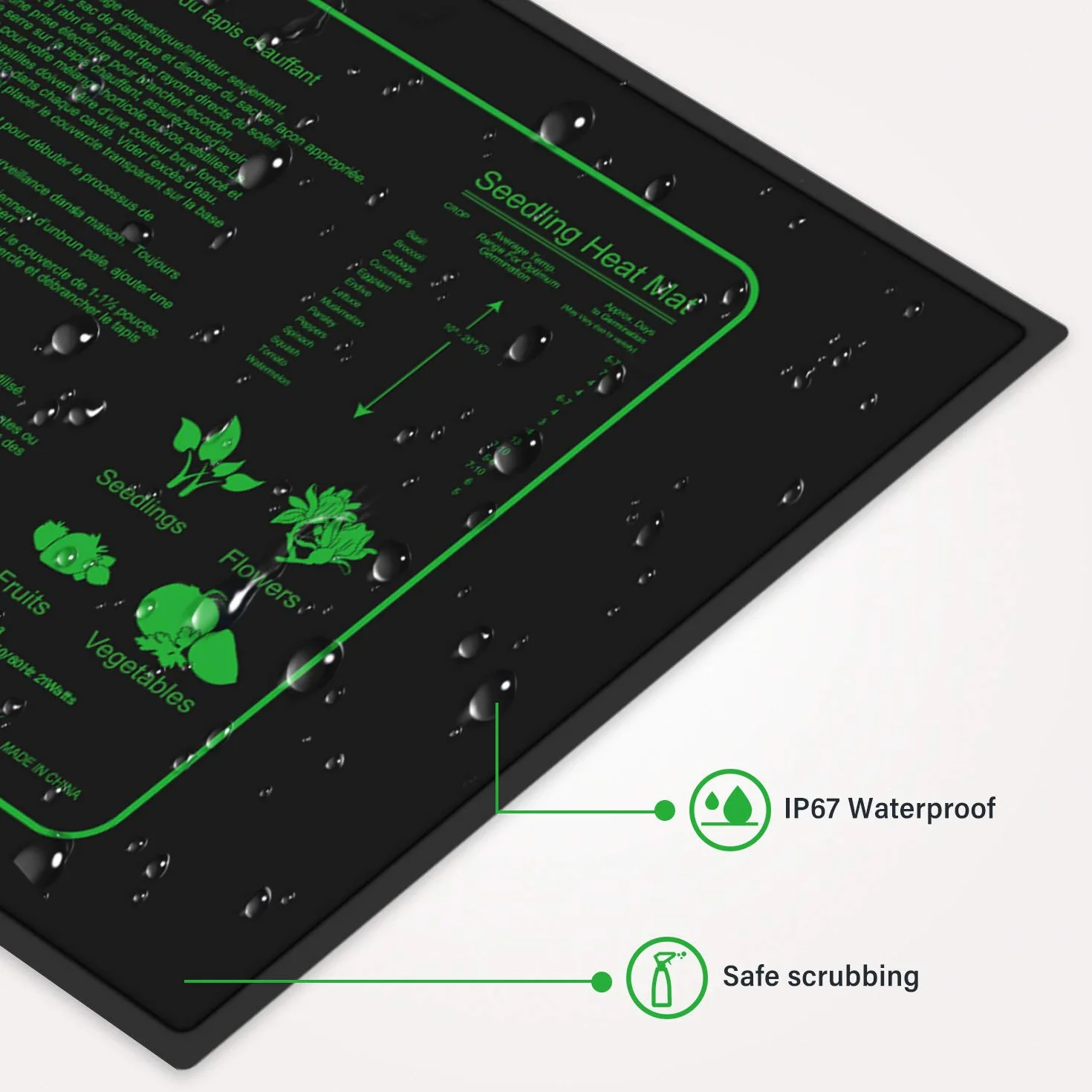 LERWAY Alfombrilla térmica Duradera para plántulas, Manta Calefactora de Germinación Semilla Almohadilla Calentadora Impermeable de Plantas, 52.7 x 25.4cm, 21W (Paquete de 2)