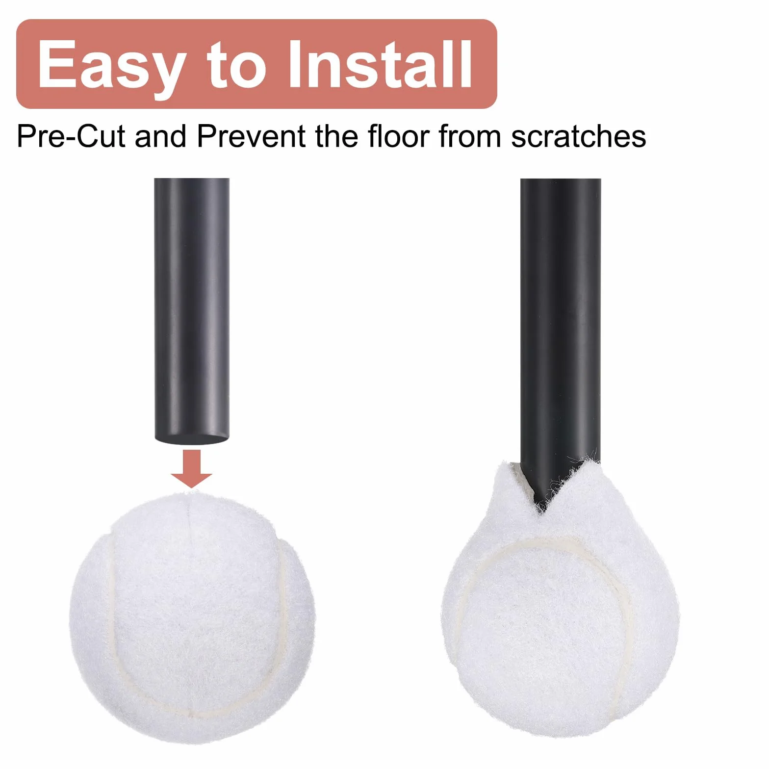 QUARKZMAN 12 Piezas Bolas de Tenis Precortadas para Andadores, Accesorios Deslizamiento Patas Muebles Protección Suelos, Blanco