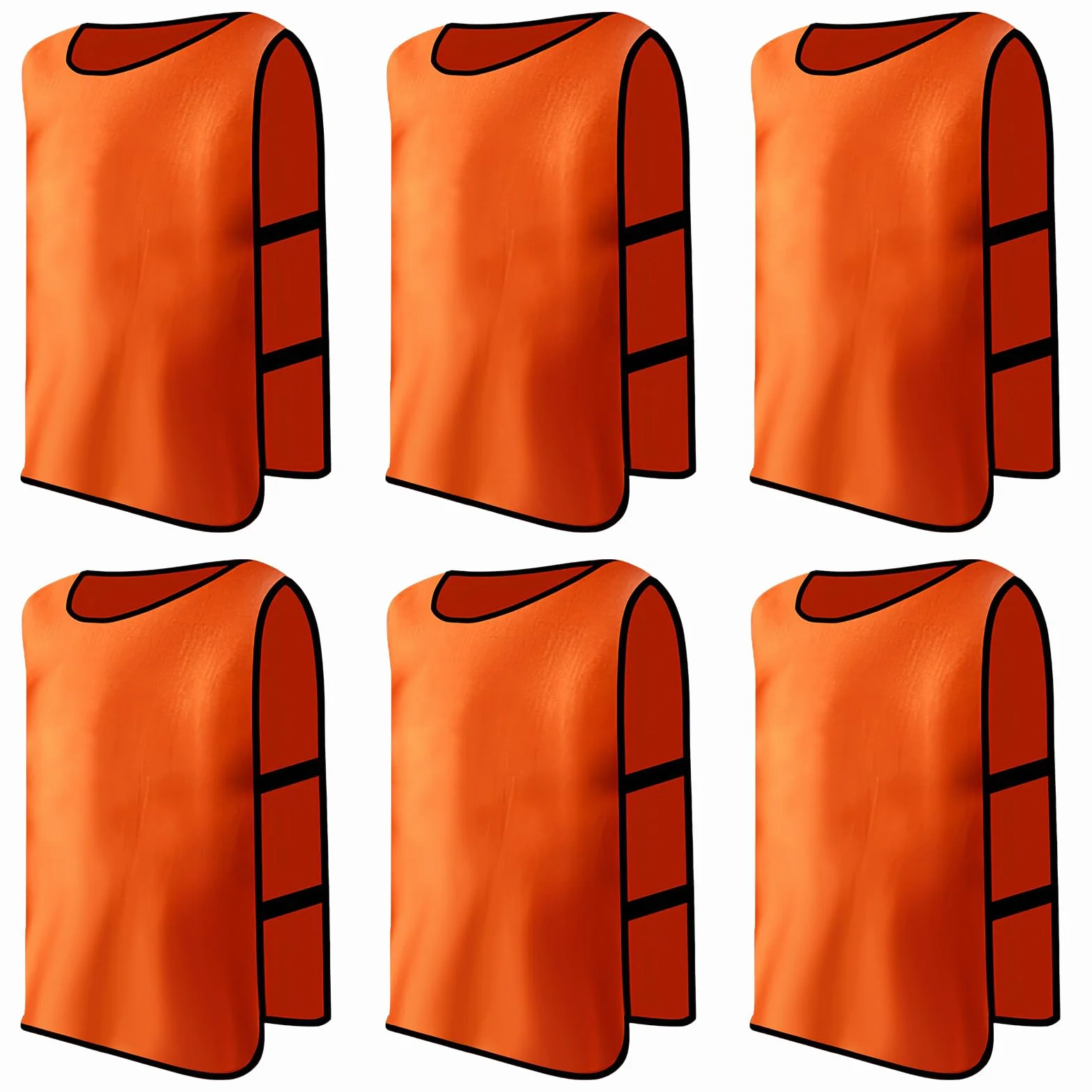 Peto Deportivo para Niños 6 Piezas Chaleco de Entrenamiento Fútbol Netball Rugby Baloncesto Naranja