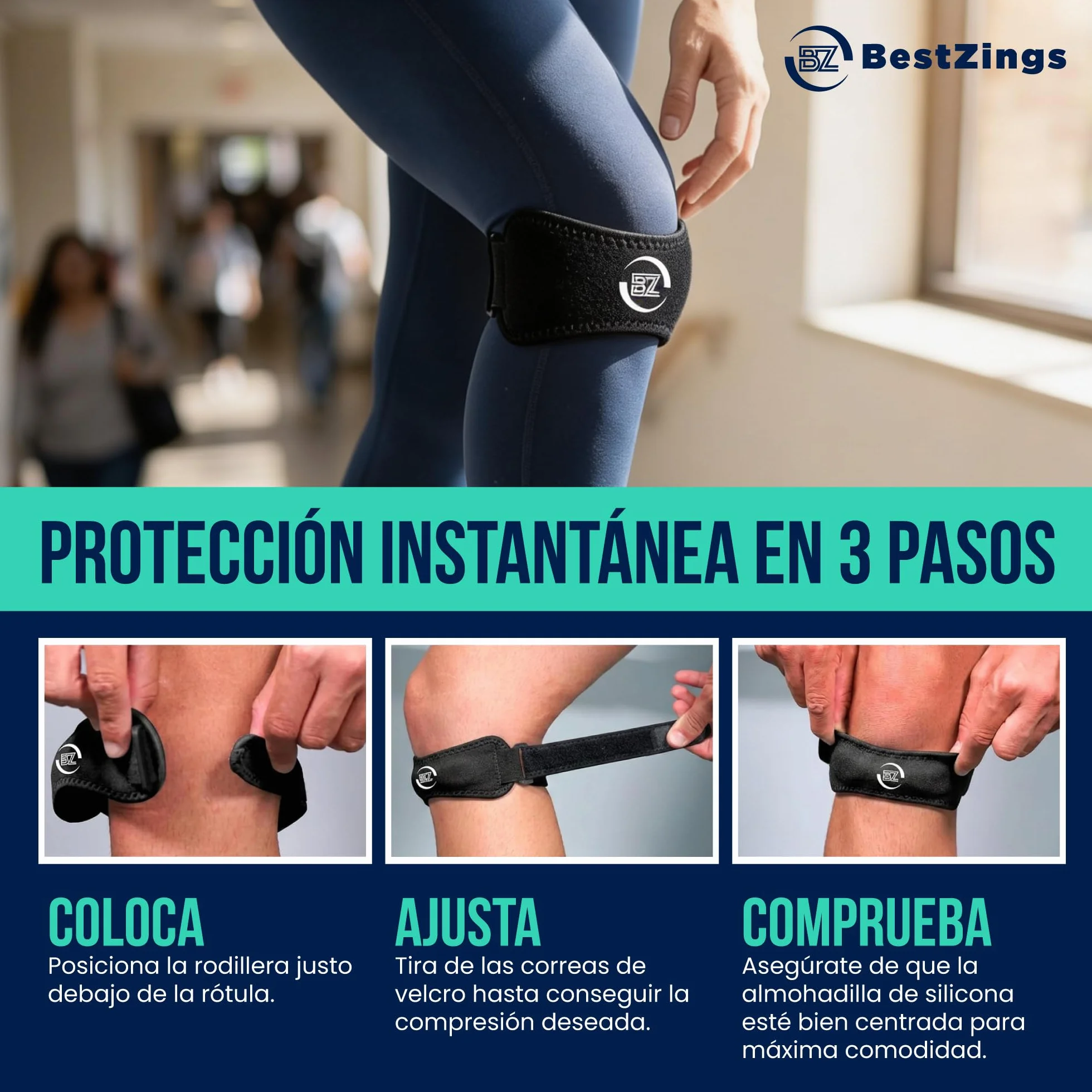 Rodilleras Menisco y Ligamento Pack 2 Negro Ajustable
