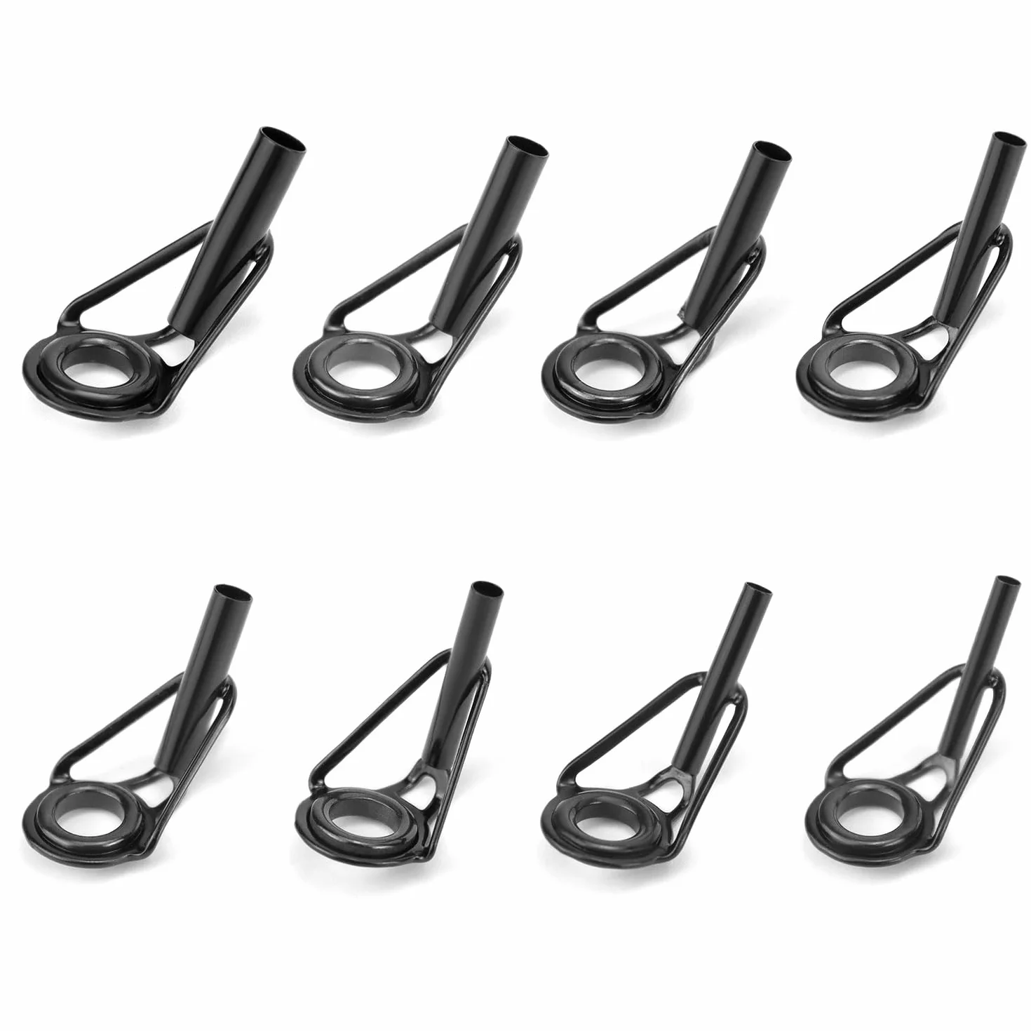 QWORK® 40 Piezas Anillos de Punta de Caña de Pescar 8 Tamaños Cerámica Acero Inoxidable