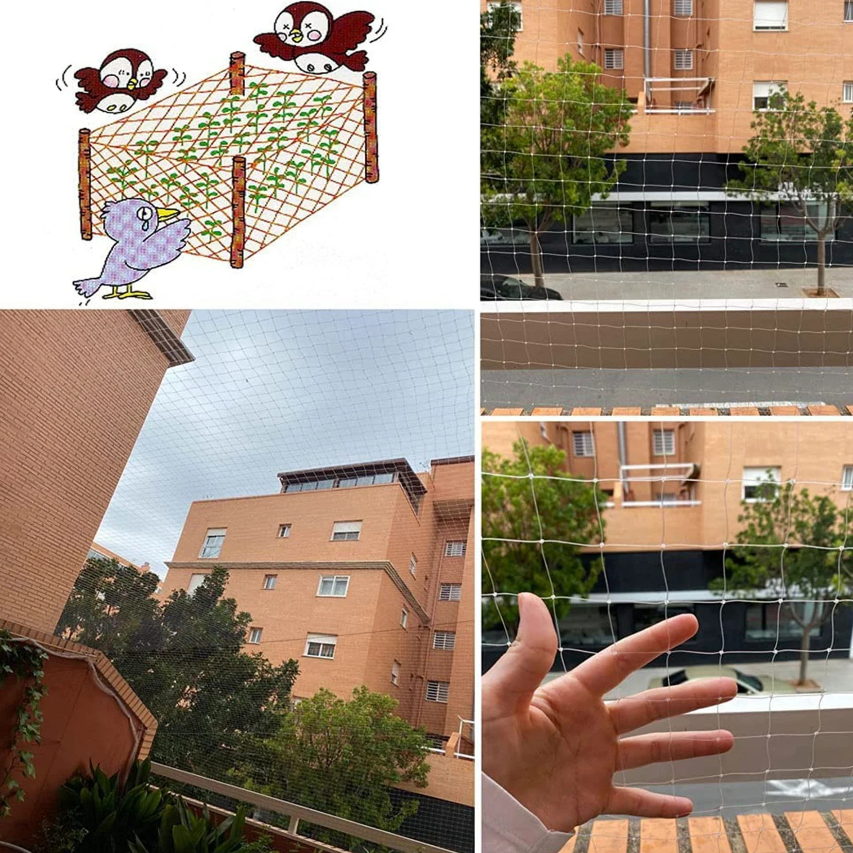 Malla Antipajaros, Red para Pájaros y Palomas de Jardín, Red de Protección contra Pájaros Multiusos, Redes de Protección para Arboles Frutales Plantas Verduras(Size:7m x 30m)