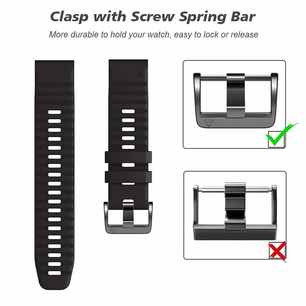 NotoCity Pasek do Garmin fenix 6x/6x Pro 26mm, Fenix 5x/5x Plus/7x/7x Pro, Fenix 8/8 Pro 51mm, 3/3 HR, Quatix 7X, Epix Pro 51mm