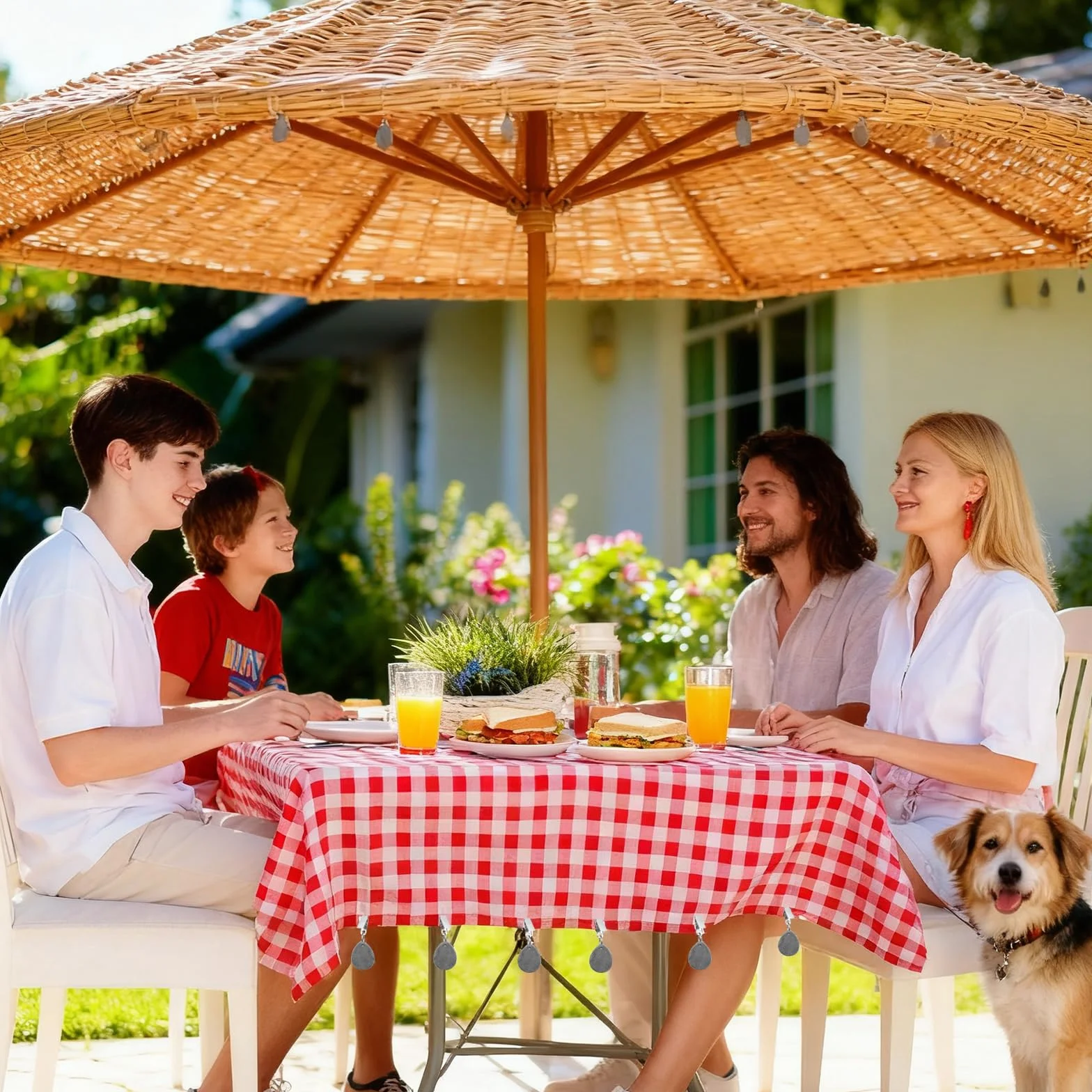 10 Pcs Pesos para Manteles, Pesas para Manteles de Exterior, Contrapeso Pesas de Mármol para Mantel con Pinzas para Decoración de Bodas y Picnics al Aire Libre