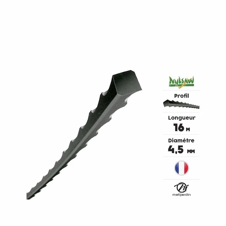 Matijardin Nylsaw - Hilo de nailon con muescas (4,5 mm x 16 m)