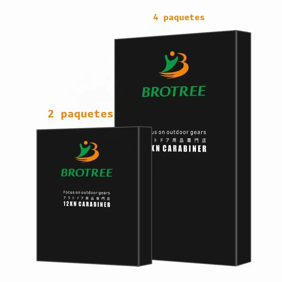 Brotree Mosquetón Resistente 12KN 1200 kg Aluminio 8cm Forma de D