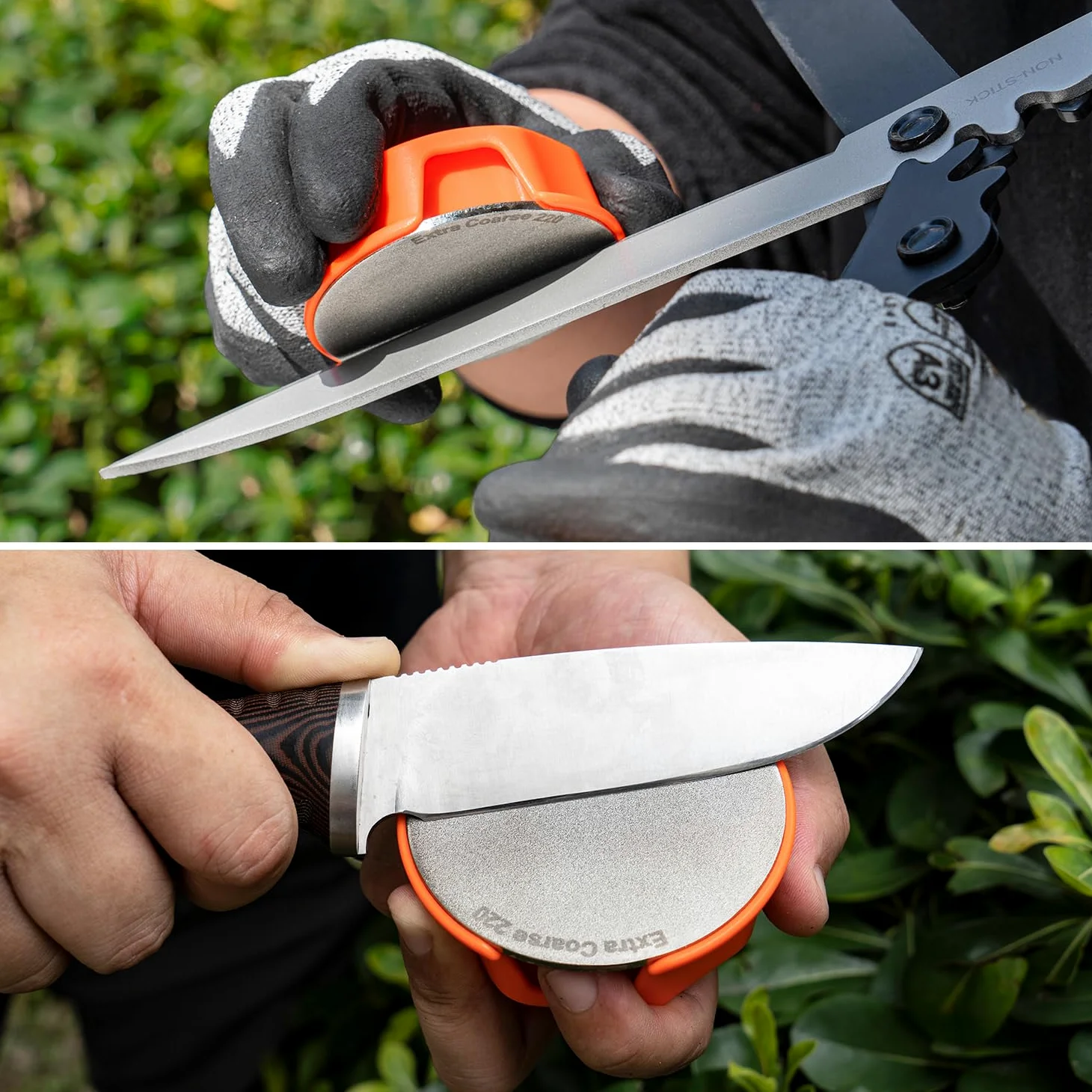 SHARPAL 216N - Afilador de cuchillos multiusos de doble grano para cortar césped, hacha, hacha, machete, podadora, tijera, cinceles, todos los bordes de la hoja