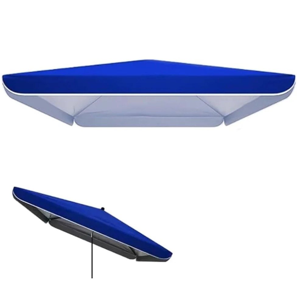 Funda cuadrada de repuesto para paraguas de 2 x 2 m, 2,5 x 2,5 m, 3 x 3 m, toldo azul para sombrillas de mercado con 4 varillas, tela impermeable para exteriores (3,2 x 2,5 m)