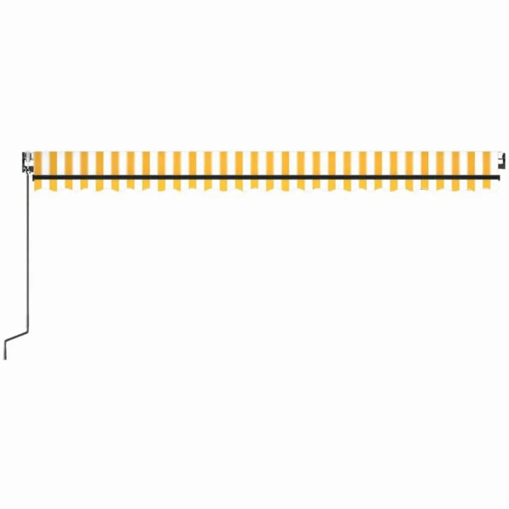 Toldo automático con iluminación LED y sensor de viento, 500 x 350 cm, marco de aluminio recubierto de polvo, protección solar impermeable y resistente a los rayos UV para jardín, balcón