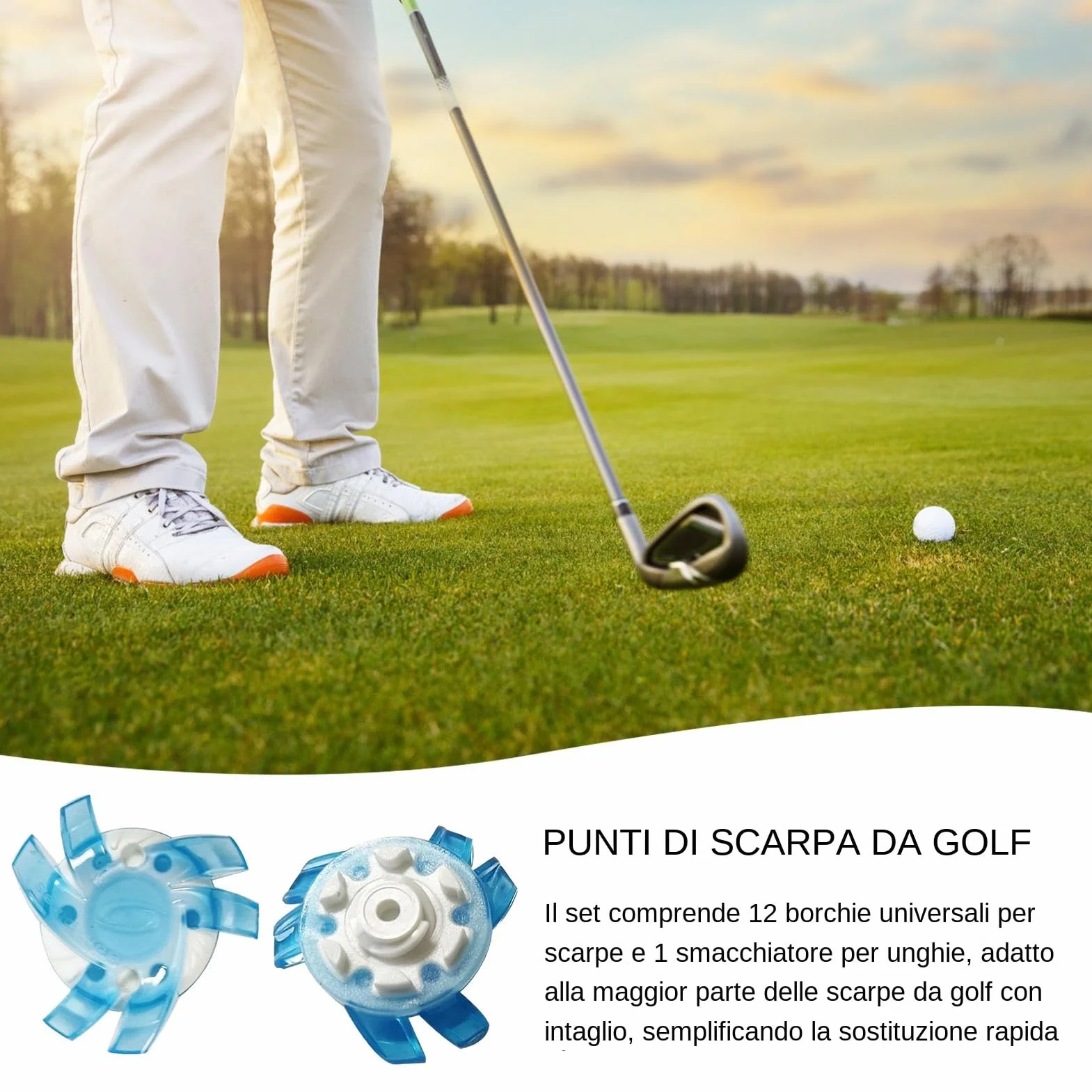 Tacos antideslizantes para zapatos de golf 12 piezas Punta para zapatos de golf