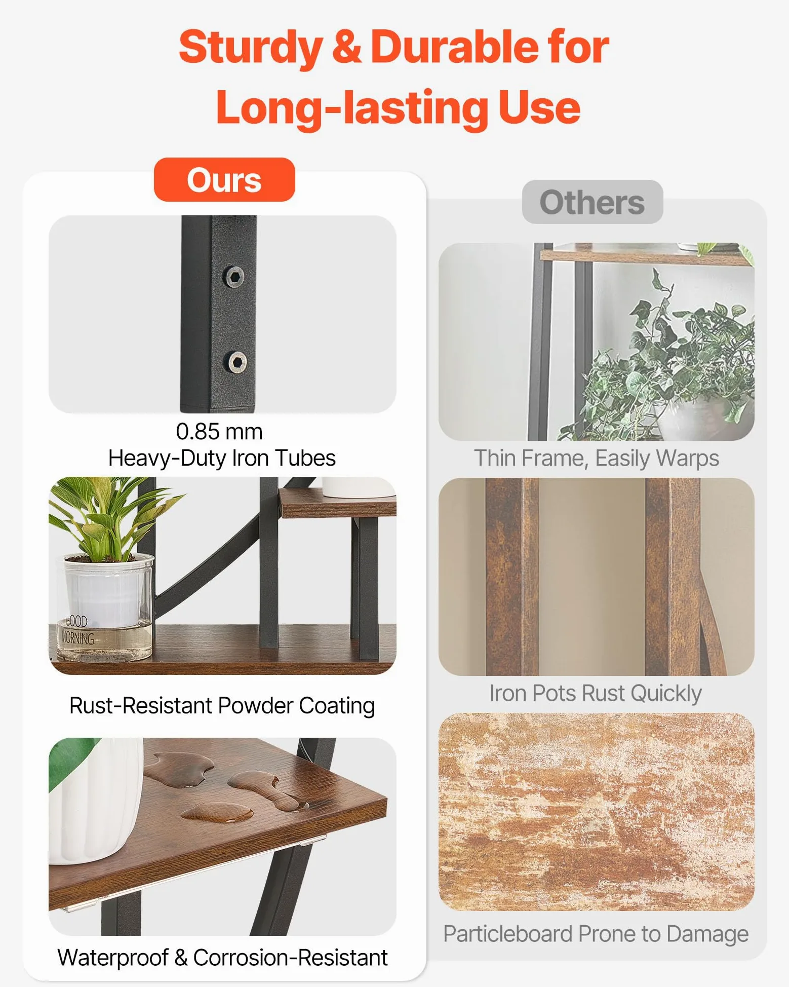 VEVOR Soporte para Plantas con Luz de Cultivo 7 Niveles Alto de 166,5 cm, Forma de Media Luna 2 Piezas, Estante con Luz para Plantas, 3 Temporizadores y 10 Niveles de Brillo, para Sala de Estar