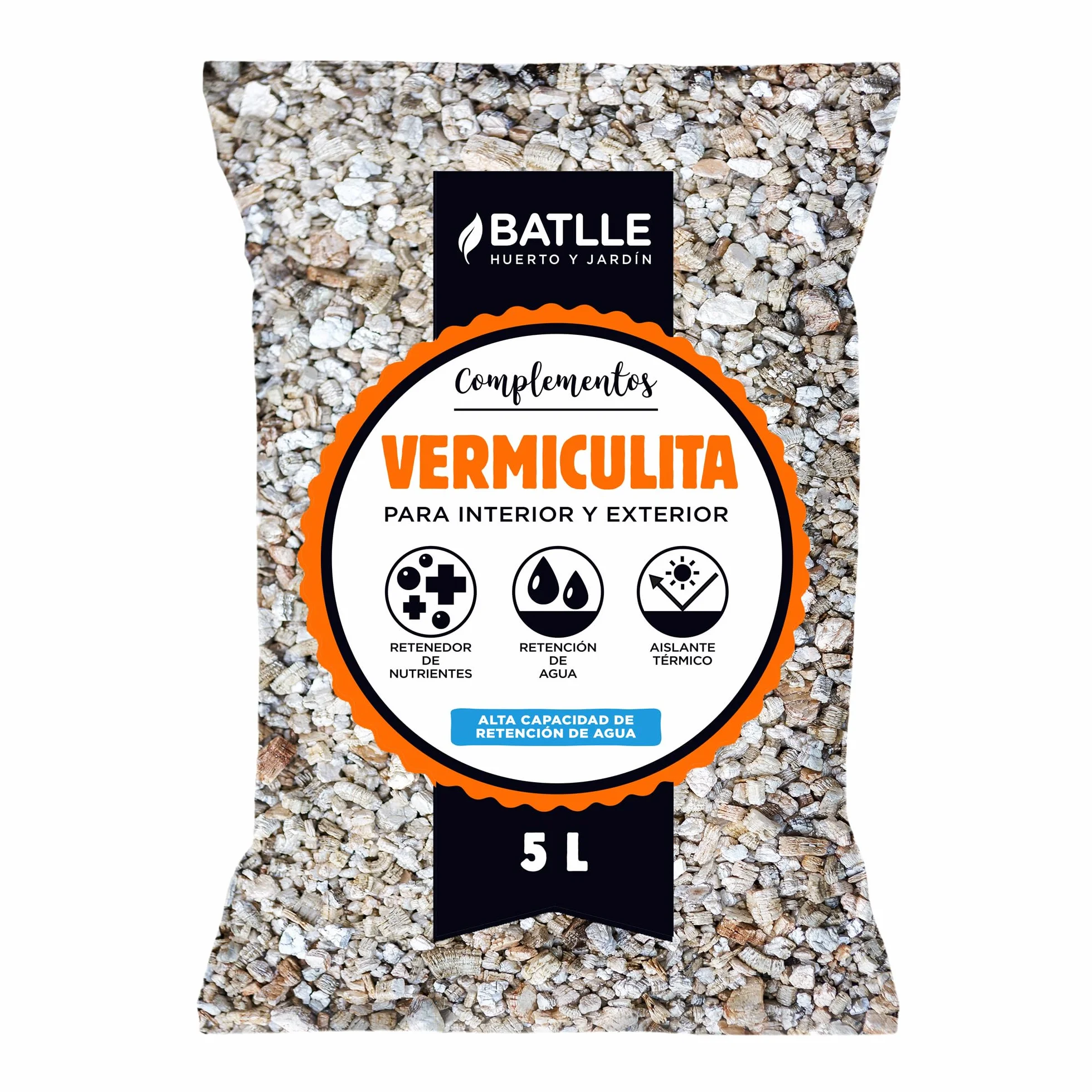 Semillas Batlle Sustrato Vermiculita 5L, Color Amarillento-dorado