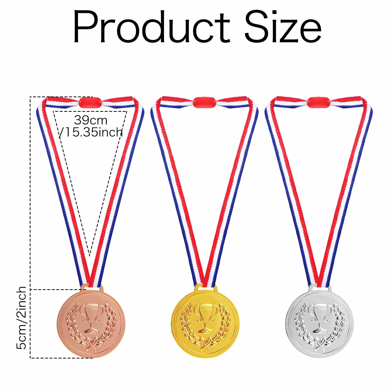Medallas de Metal 5 cm Oro Plata Bronce para Premios Deportivos