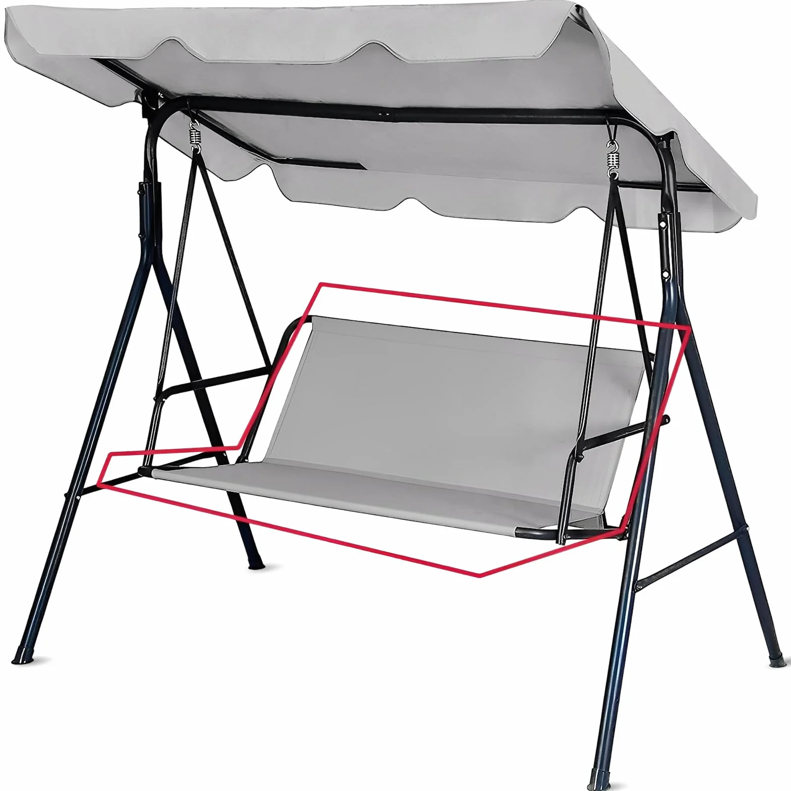 Piezas de repuesto para columpio de jardín, impermeable, funda para silla de jardín, funda para columpio de jardín, color gris, 115 x 48 x 48 cm