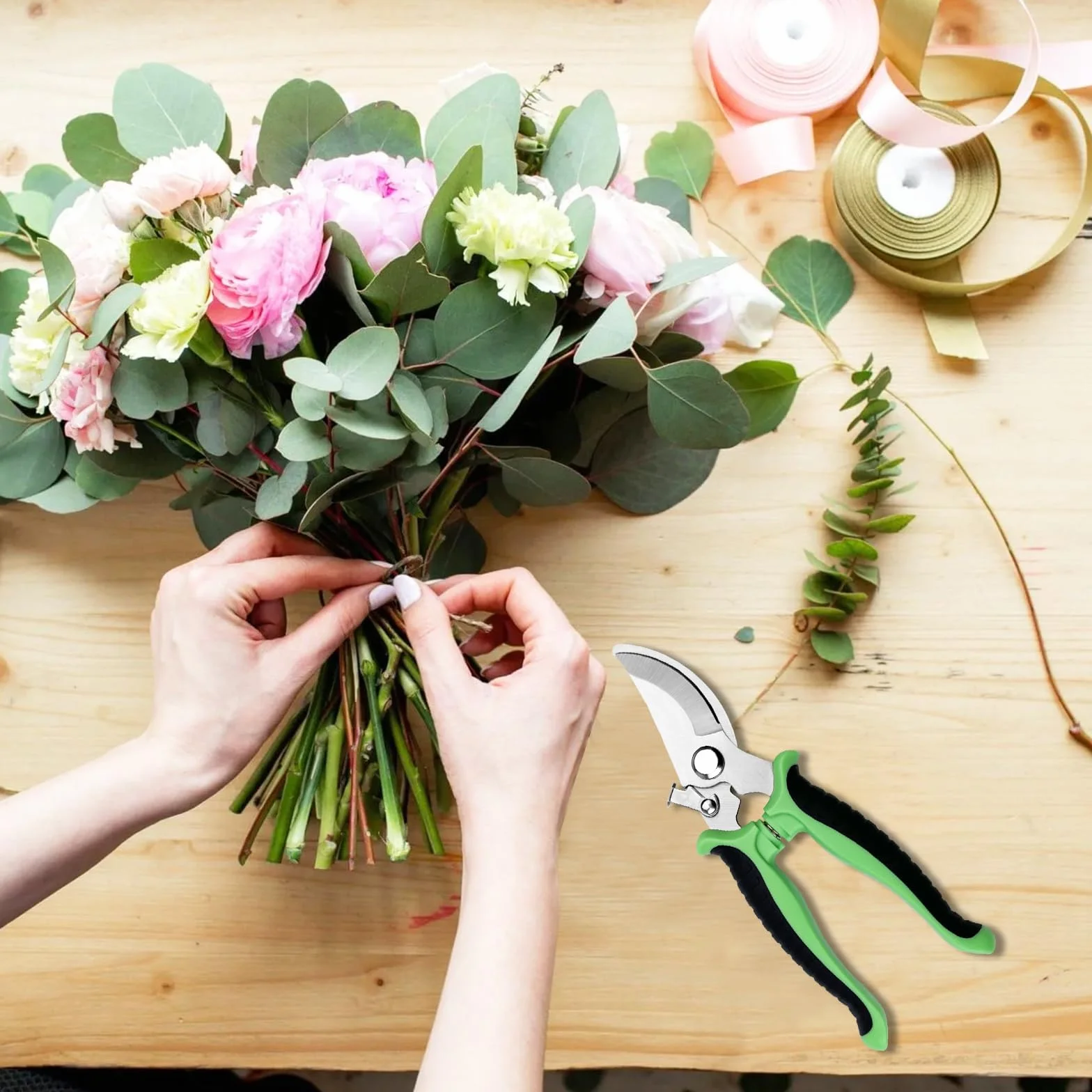 Chiluxendo 3 Piezas Tijeras de Podar de Mano, Tesoura de Podar Ergonómicas, Tijera Jardineria, Tijeras Poda Fuertes para Jardín,Tijeras de Jardinería de Calidad,Pruning Shears con Cierre de Seguridad