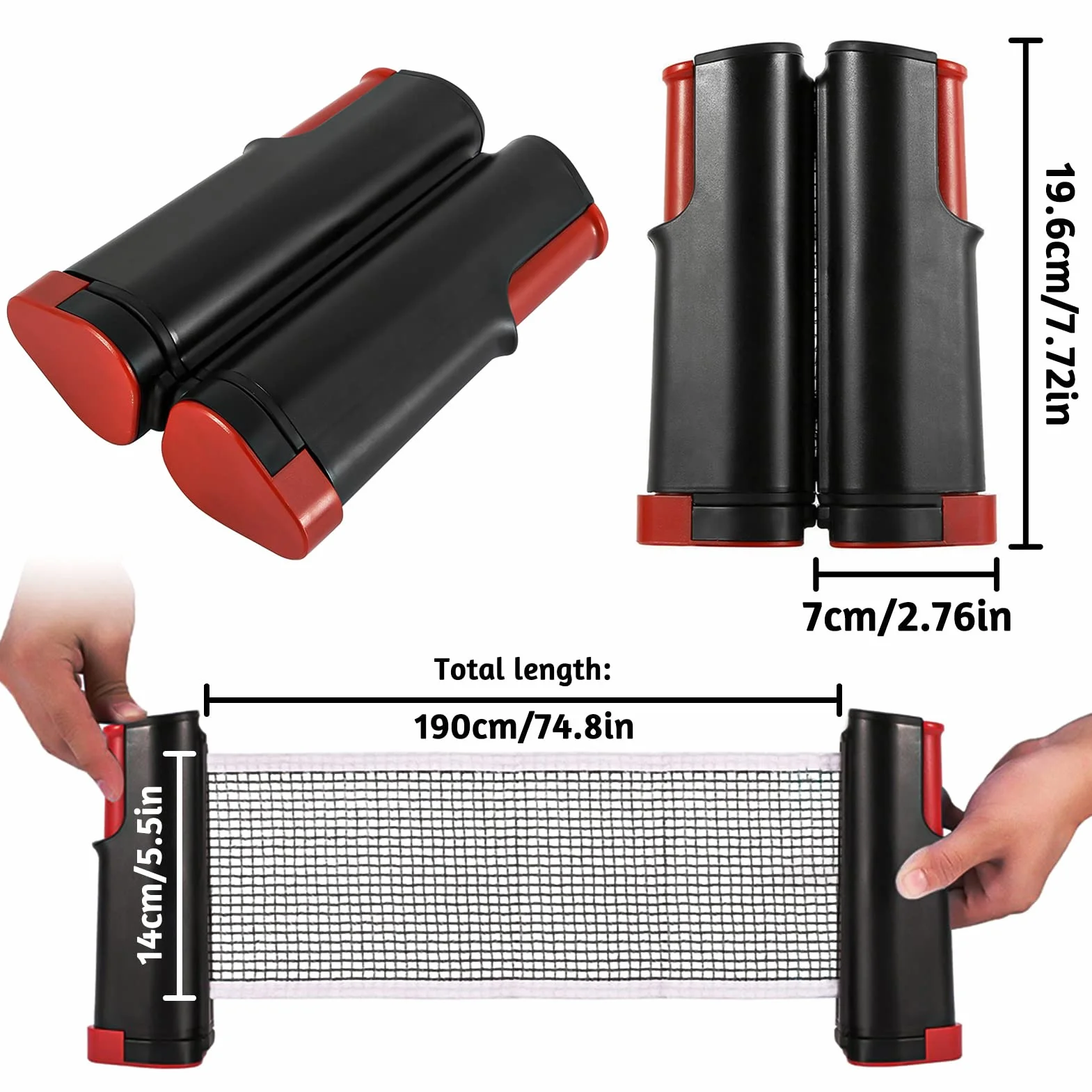 Red de Ping Pong Extensible Portátil para Mesa Familiar