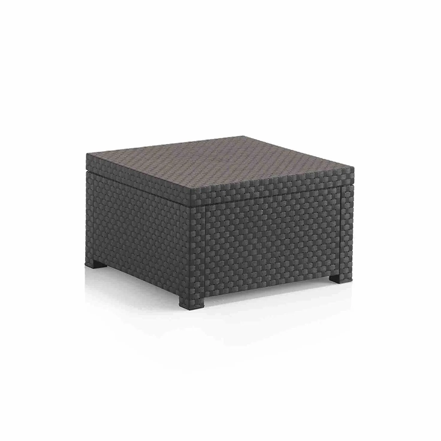 SP Berner SHAF - Conjunto Jardín Exterior y Terraza - Sofá de 2 plazas, 2 Sillones, Mesa Baja y Cojines Asiento - Plástico Reciclado - Set EVO Confort - Grafito