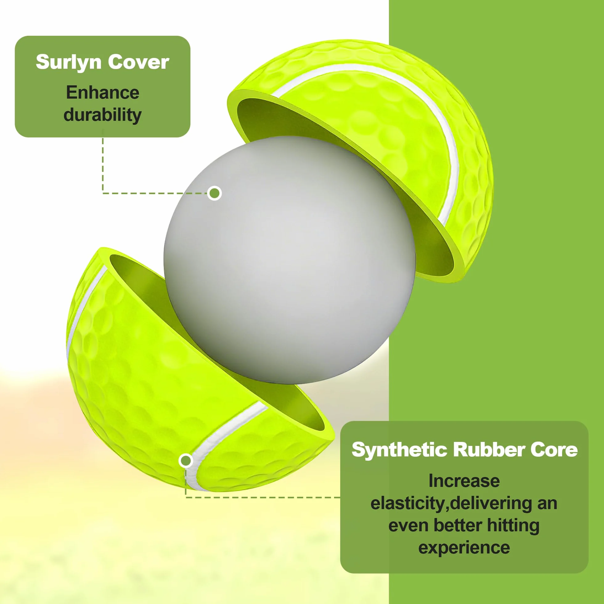 Bolas de Golf Divertidas con Cubierta de Resina y Núcleo de Goma, Regalos para Golfistas