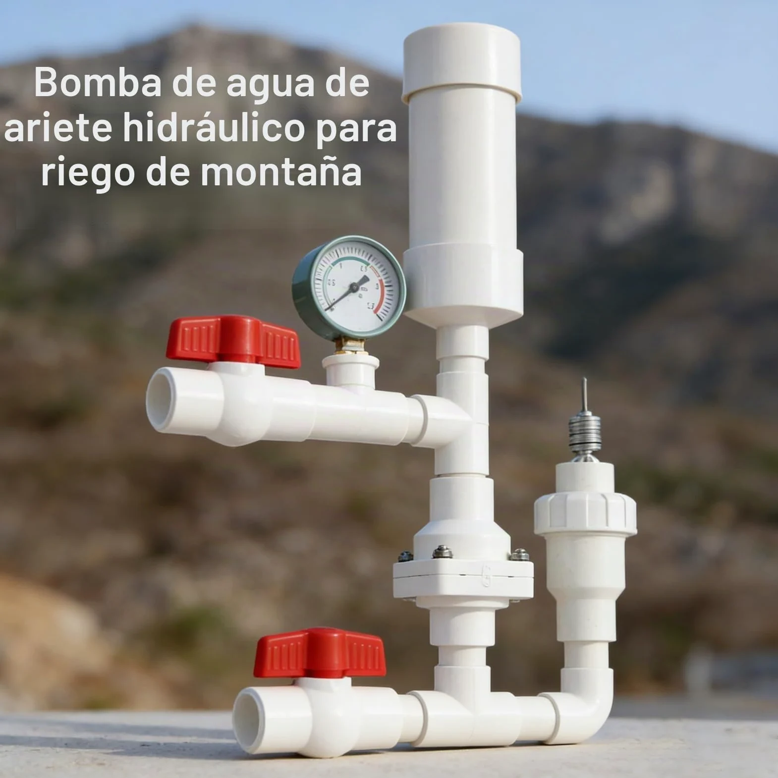 Bomba de agua de ariete hidráulico para riego de montaña, bomba de golpe de ariete, sin electricidad/no requiere combustible, para riego agrícola en zonas montañosas, elevación automática, autoelevaci