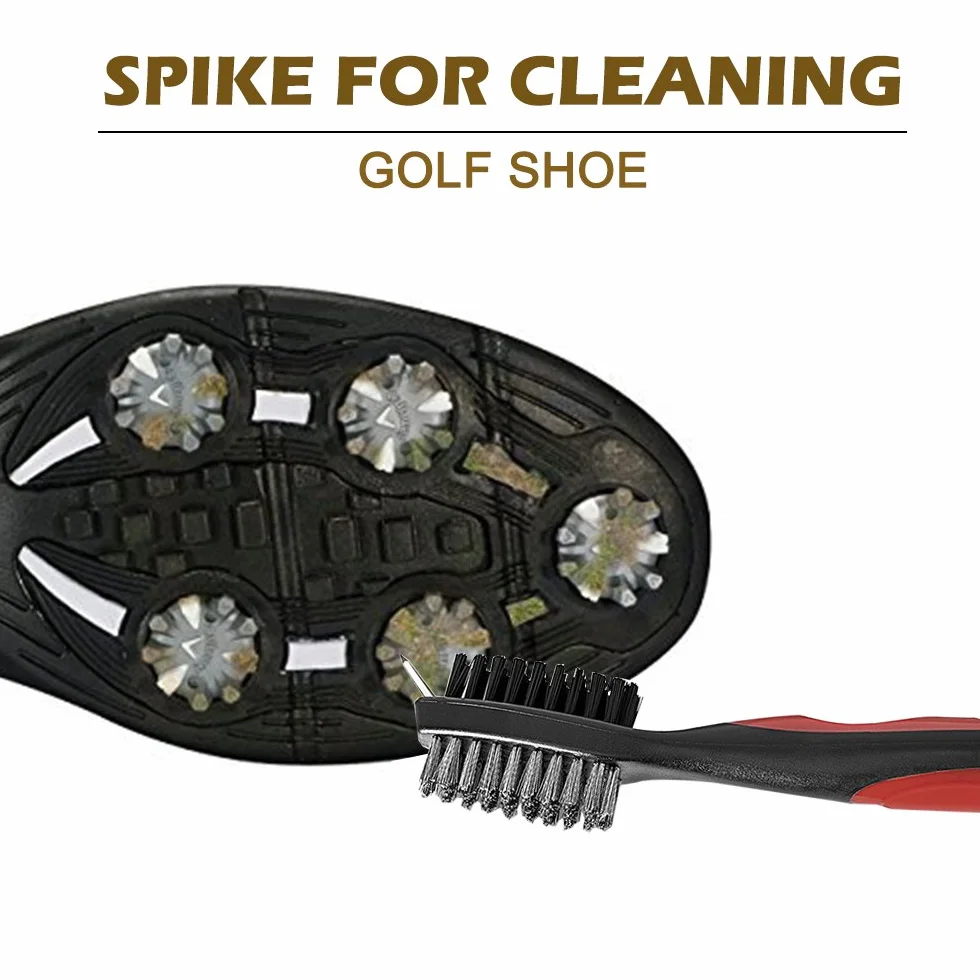 Senhai Limpiadores de Ranura para Palos de Golf de 3 Piezas, Metal cerdas PP, con mosquetón de Aluminio retráctil