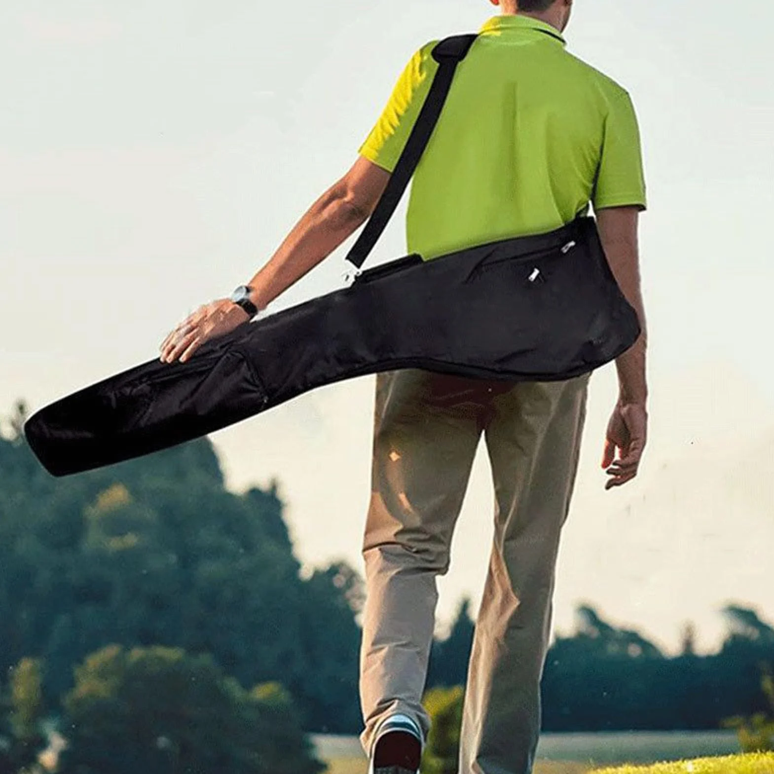Bolsa de golf compacta impermeable con correa ajustable para hombres