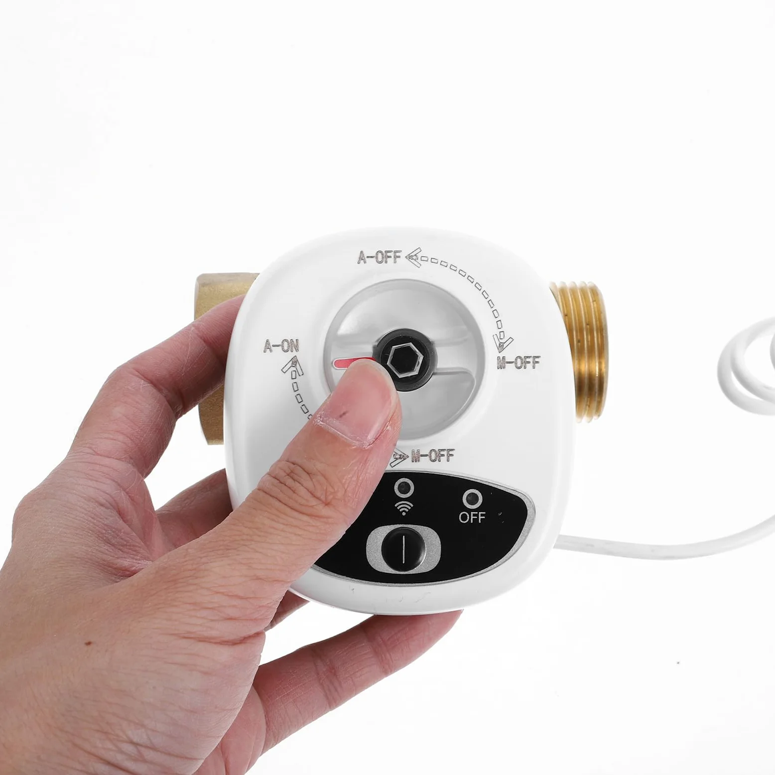 Hemobllo Válvula de Agua Inteligente Wifi Control Remoto con Temporizador y Sistema de Alarma Material PC y Abs, para Riego Automático y Cierre de Agua Seguro