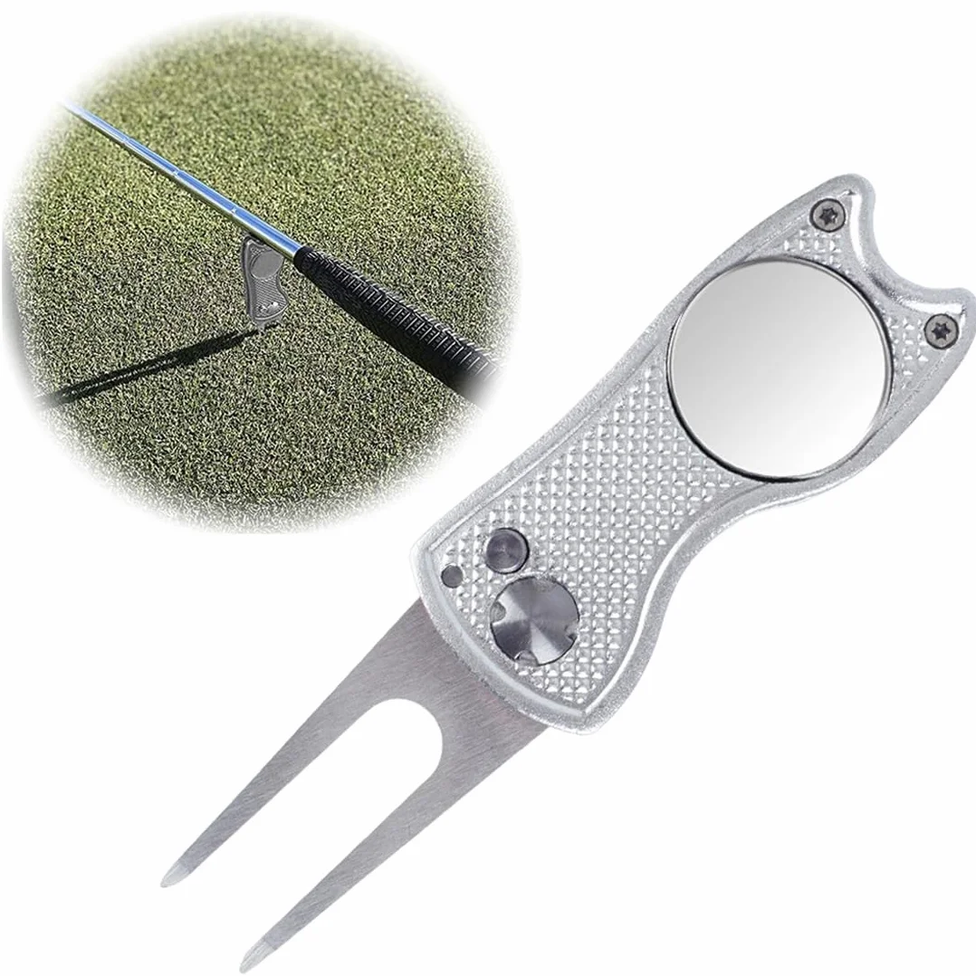 Herramienta de reparación de Palas de Golf de Acero Inoxidable con botón desplegable Plegable